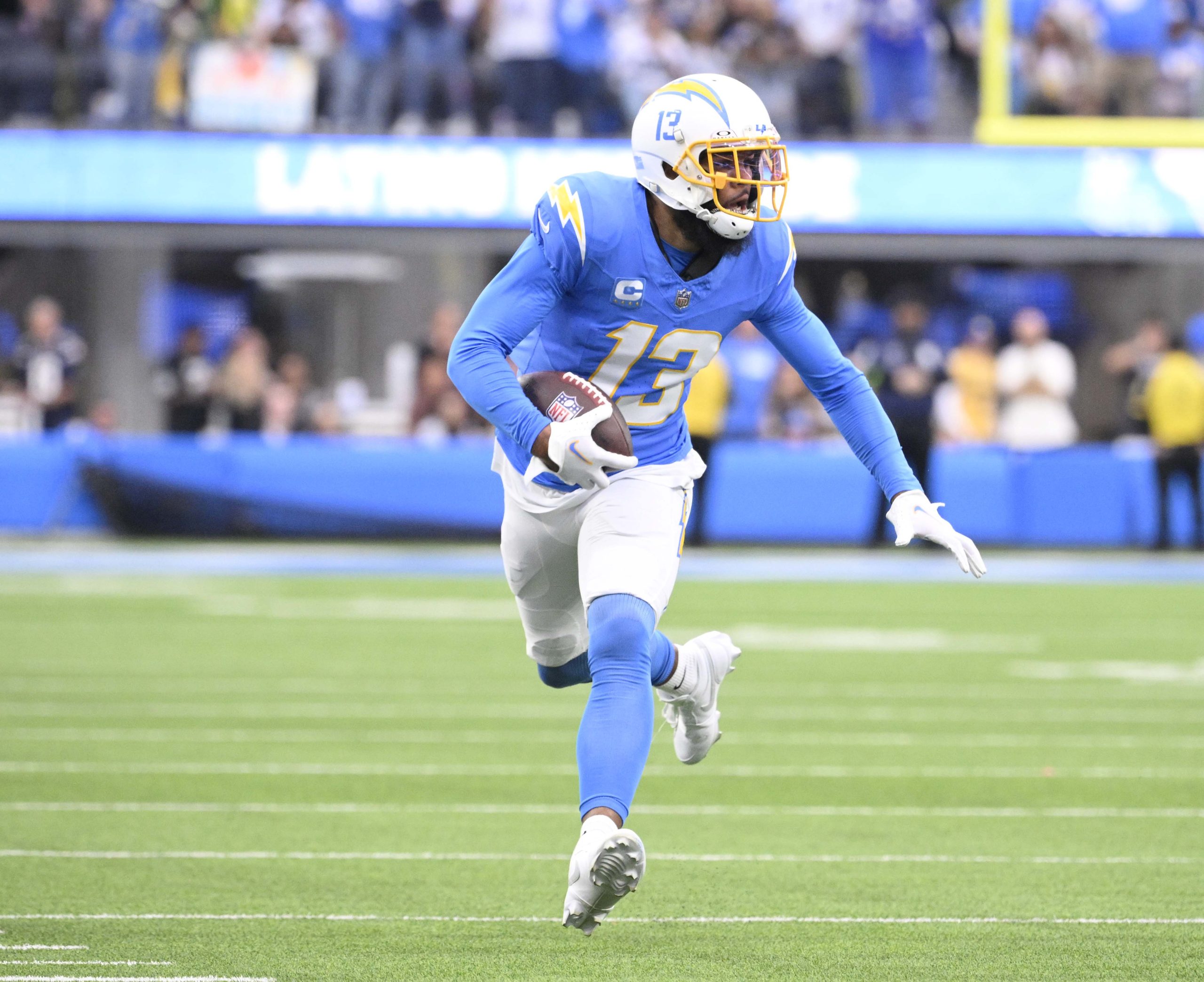 Wide receiver Keenan Allen #13 of the Los Angeles Chargers...