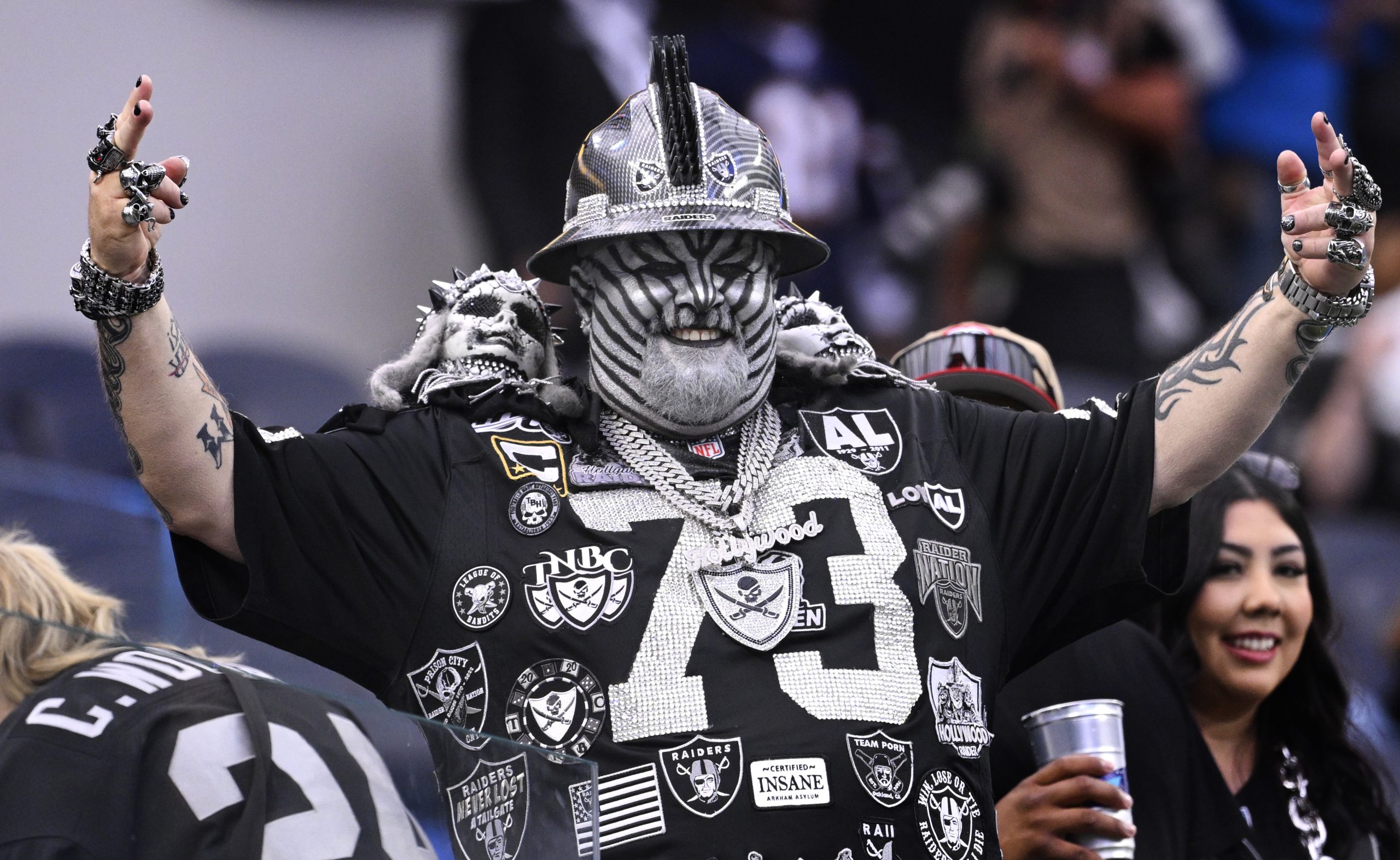Las Vegas Raiders fan prior to a NFL football game...