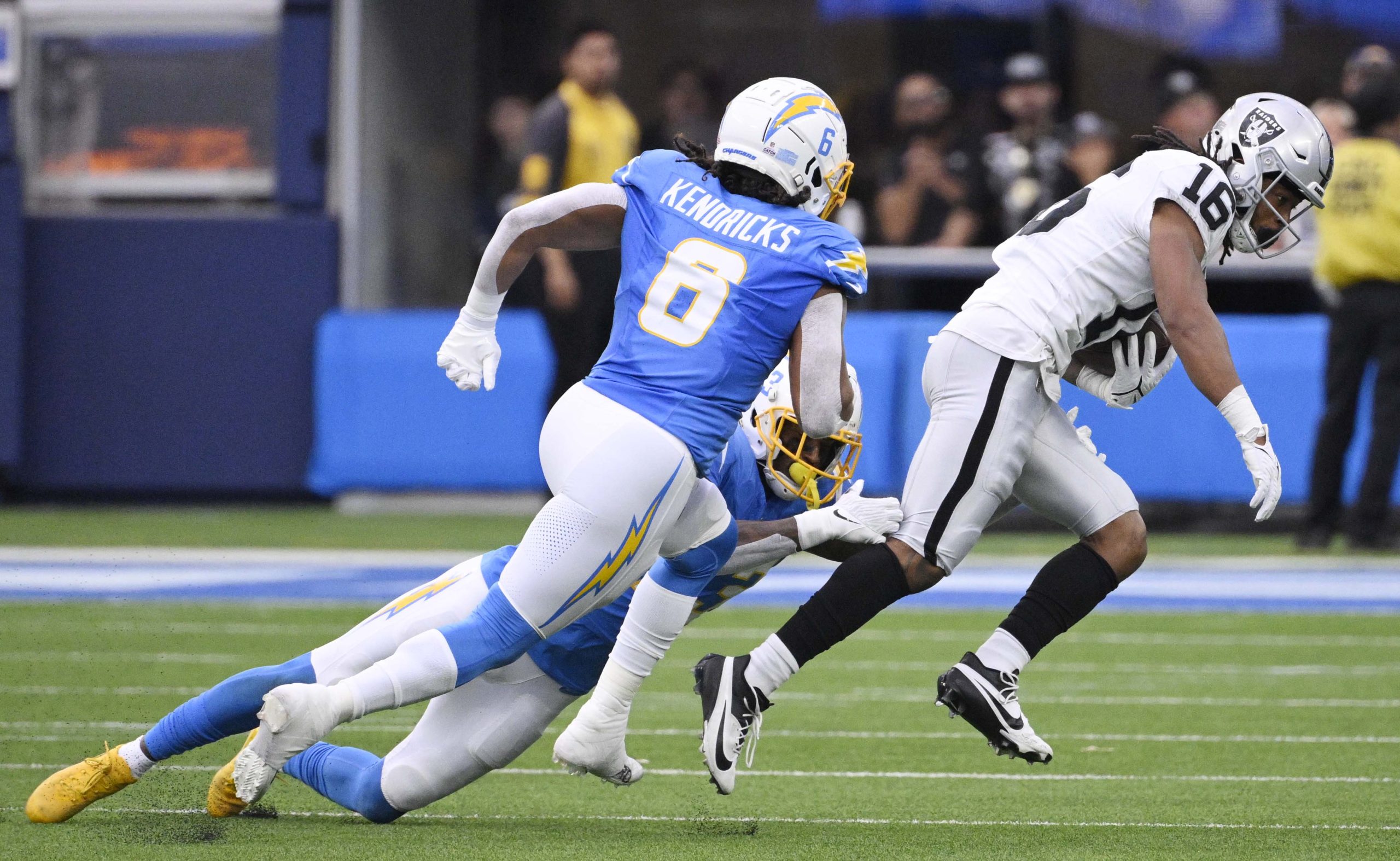 Wide receiver Jakobi Meyers #16 of the Las Vegas Raiders...