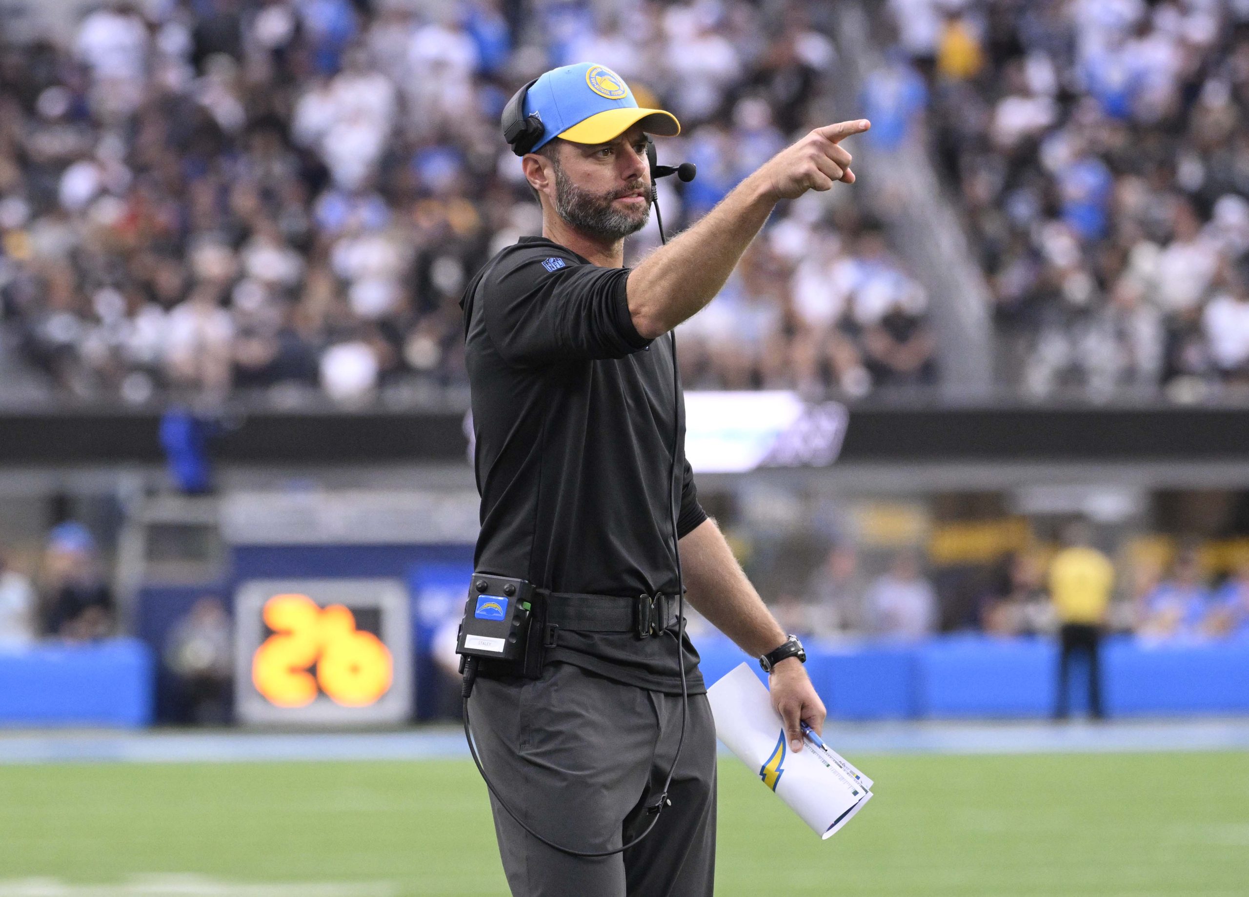 Head coach Brandon Stanley of the Los Angeles Chargers after...