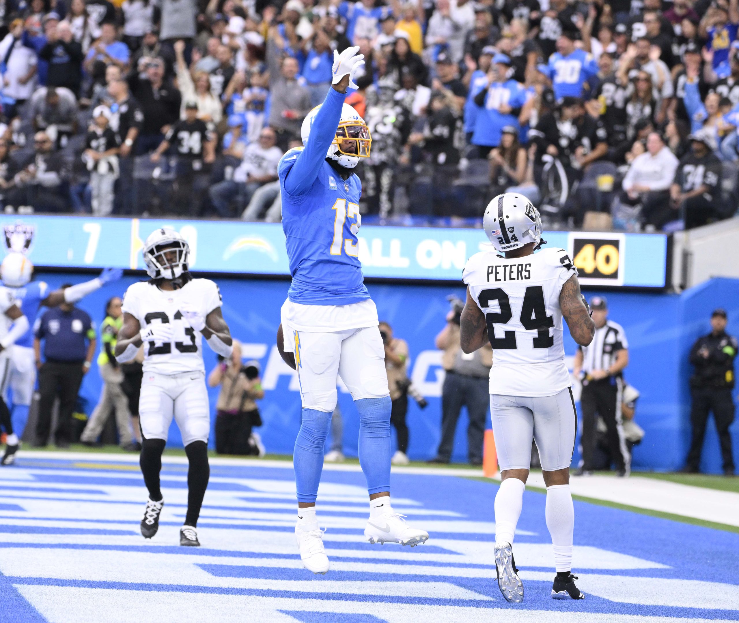Wide receiver Keenan Allen #13 of the Los Angeles Chargers...