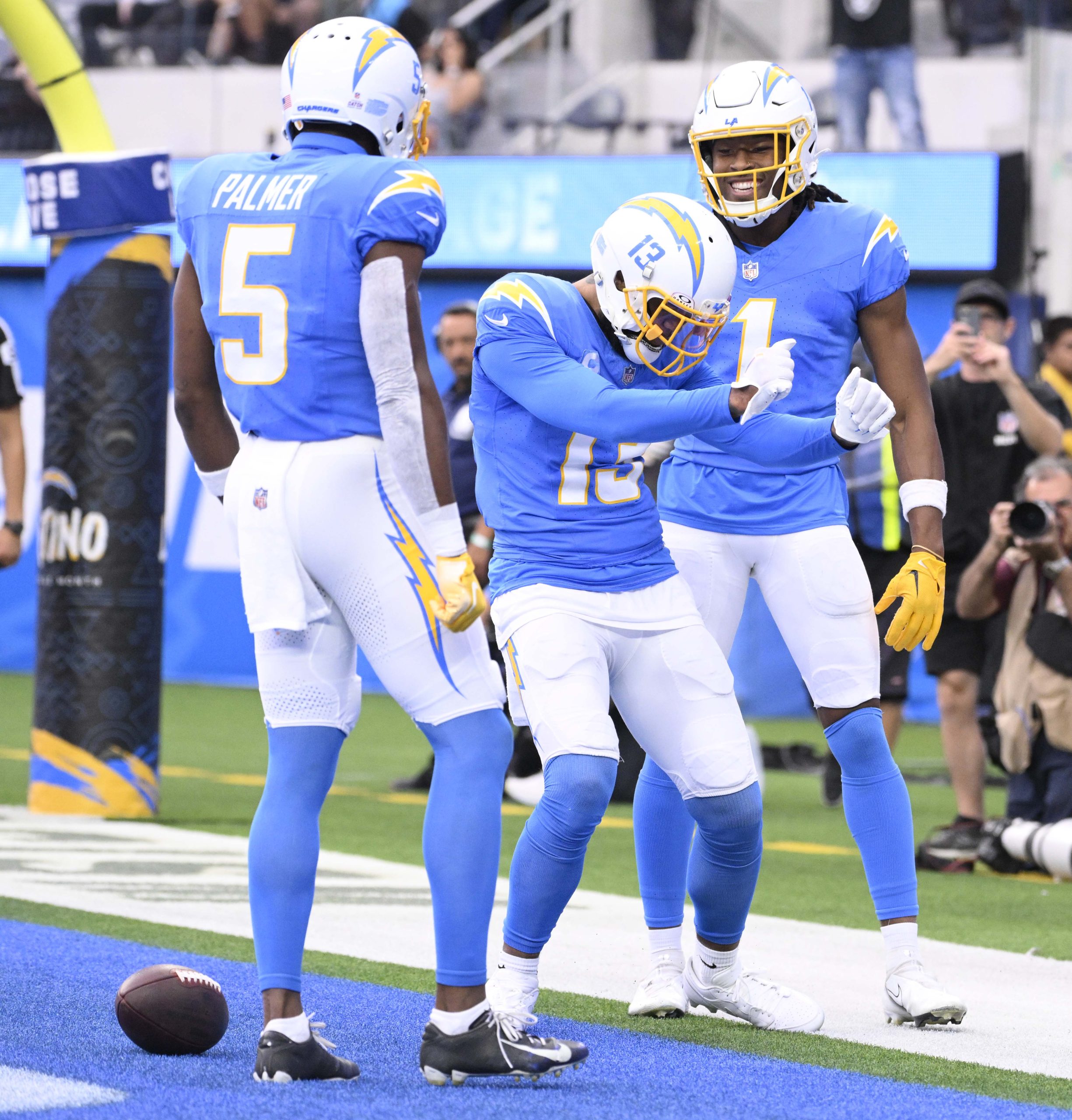 Wide receiver Keenan Allen #13 of the Los Angeles Chargers...
