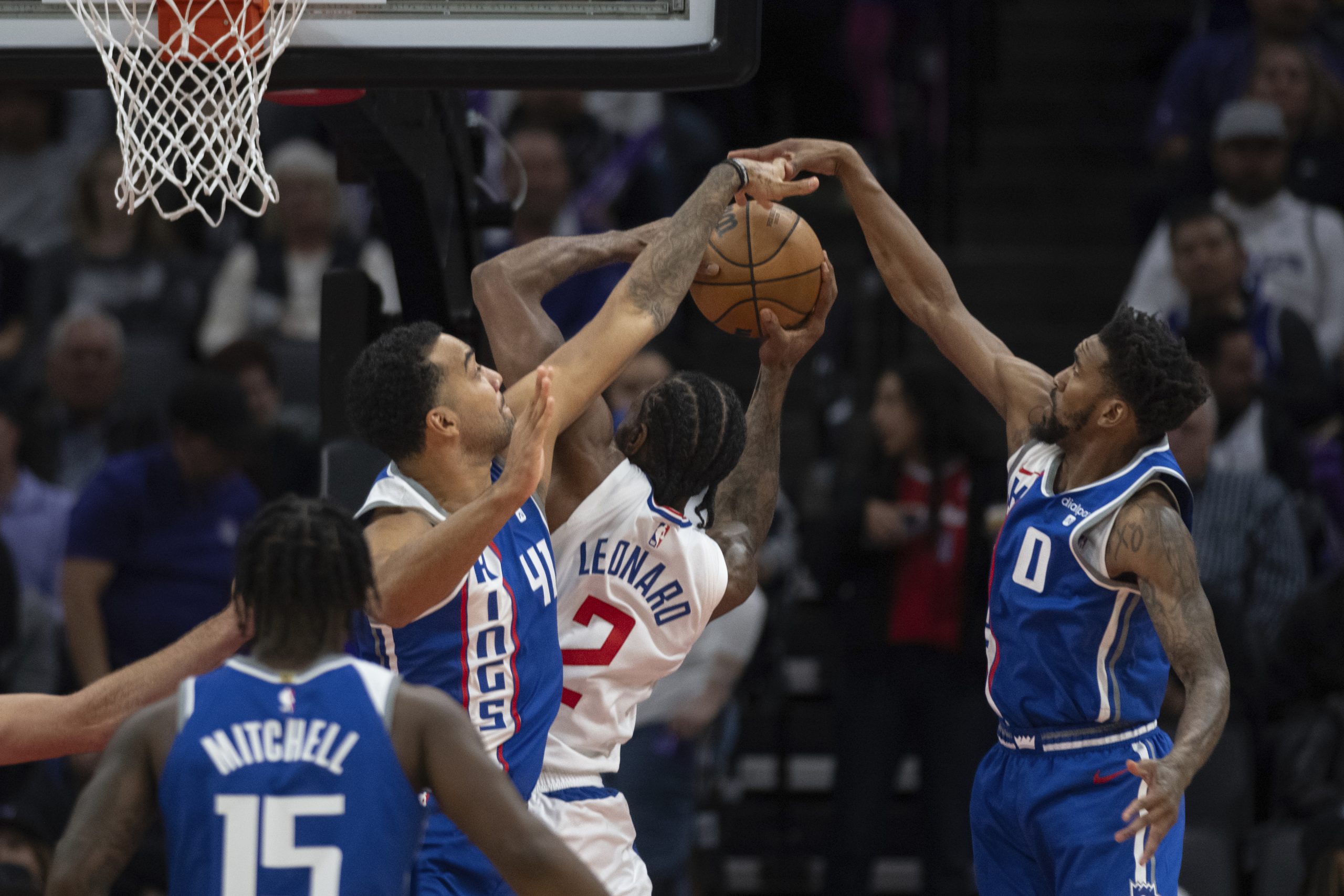 Sacramento Kings forward Trey Lyles (41) and guard Malik Monk...