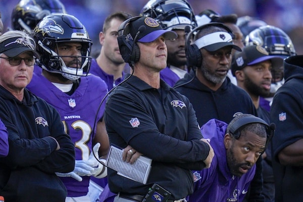 Baltimore Ravens head coach John Harbaugh