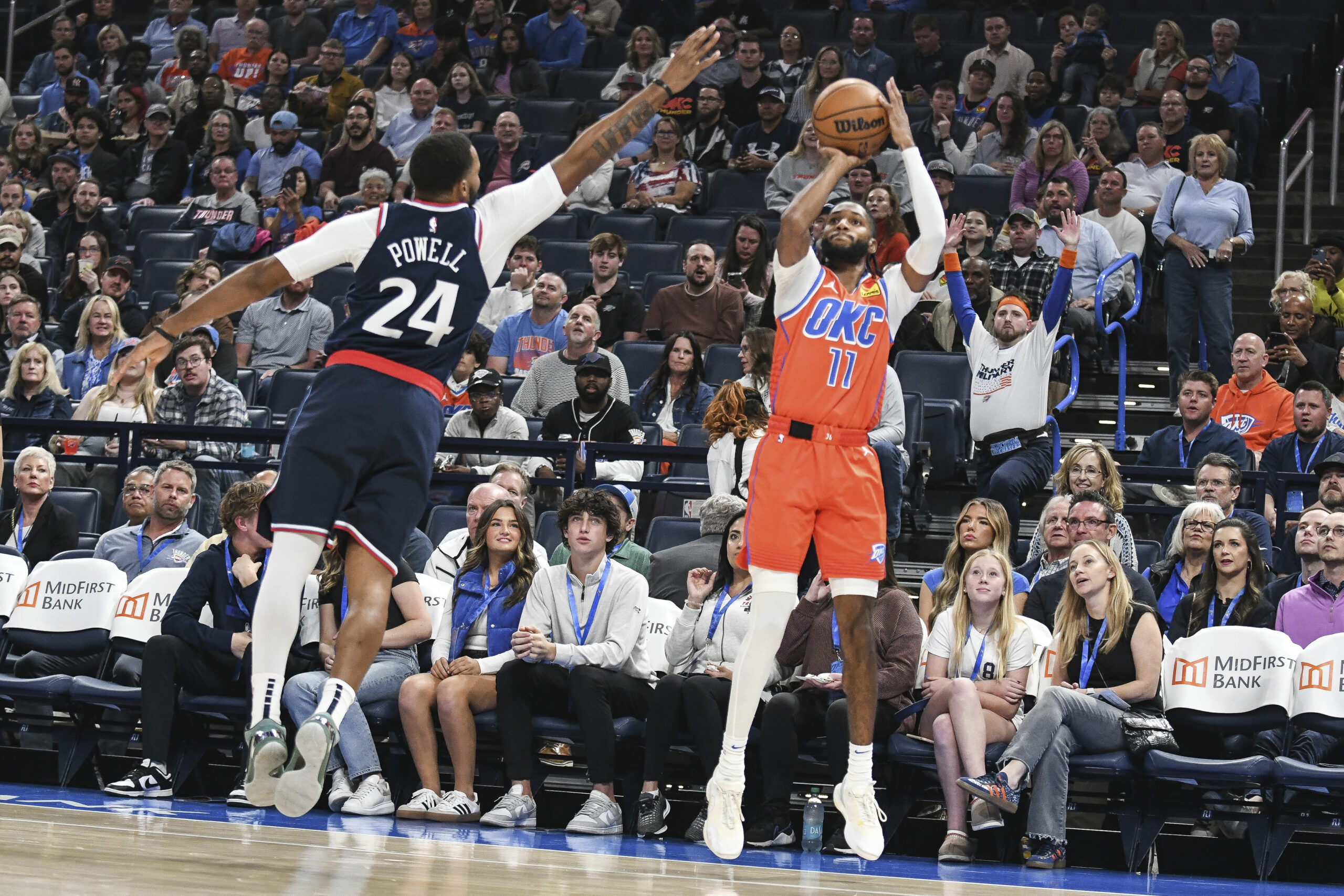 Oklahoma City Thunder guard Isaiah Joe (11) looks to shoot...