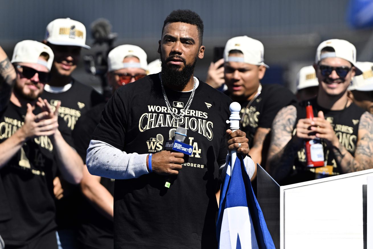 Celebration of the 2024 World Series Champion Los Angeles Dodgers at Dodger Stadium in Los Angeles,