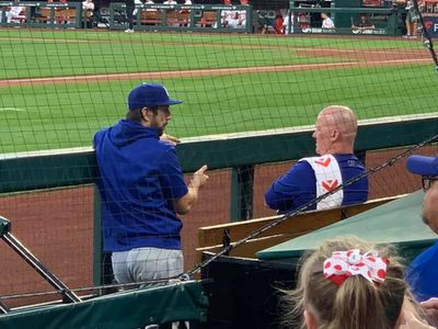 Gonsolin in the dugout. Busch Stadium. September 8, 2021.