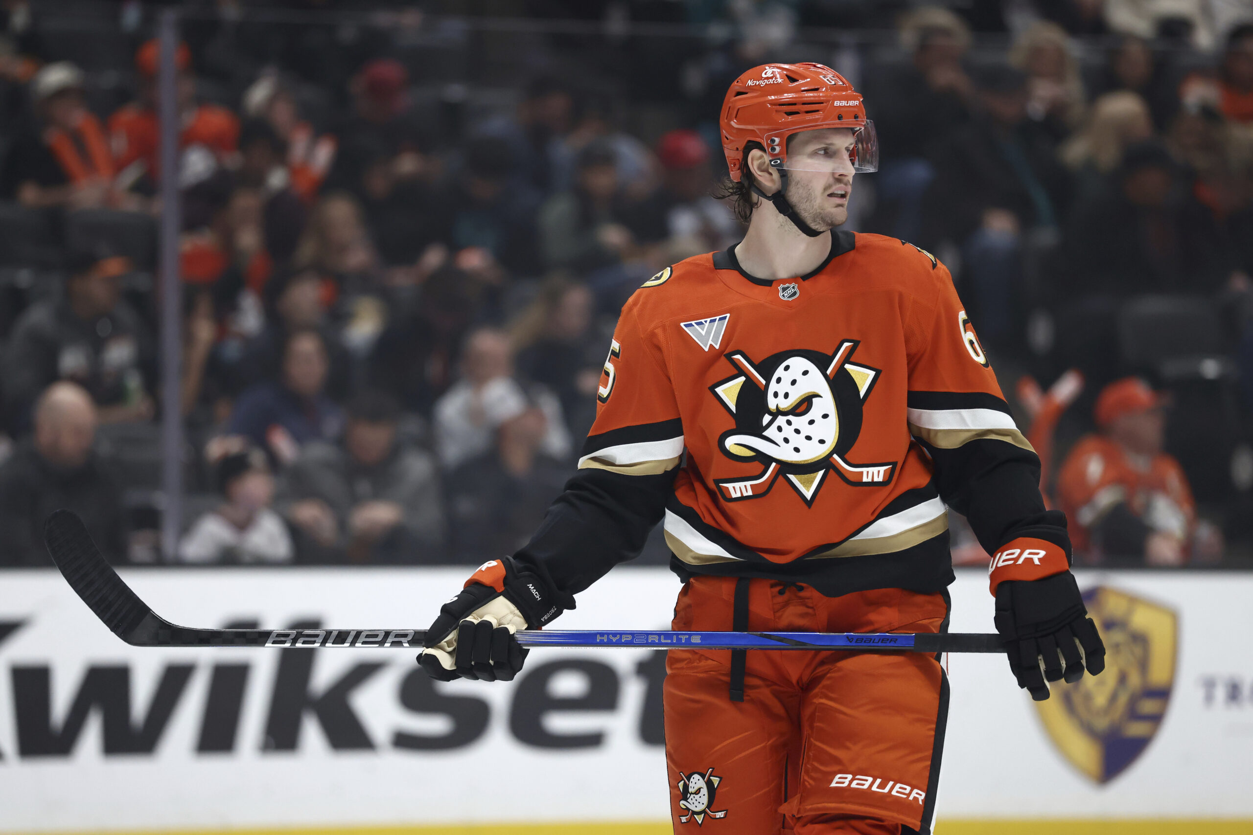 Ducks defenseman Jacob Trouba (65) skates against the Philadelphia Flyers...