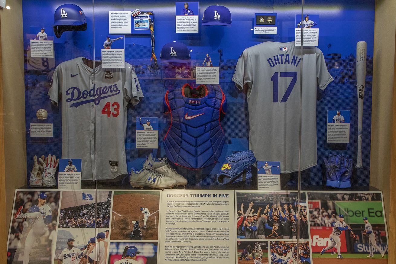 2024 World Series Exhibit The National Baseball Hall of Fame and Museum’s Autumn Glory exhibit has been updated to include artifacts from the 2024 MLB postseason. (Milo Stewart Jr./National Baseball Hall of Fame and Museum)