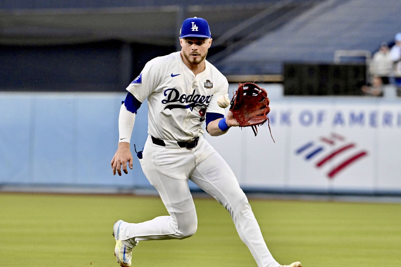 Los Angeles Dodgers defeat the New York Yankees 6-3 and win Game 1 of a World Series baseball game.