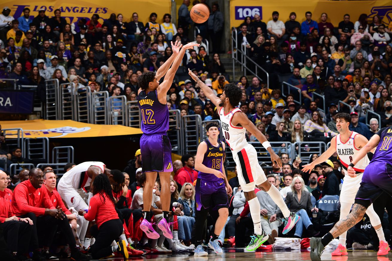 Portland Trail Blazers v Los Angeles Lakers