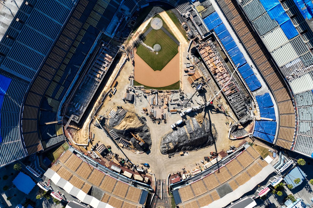 weather art at Dodger Stadium