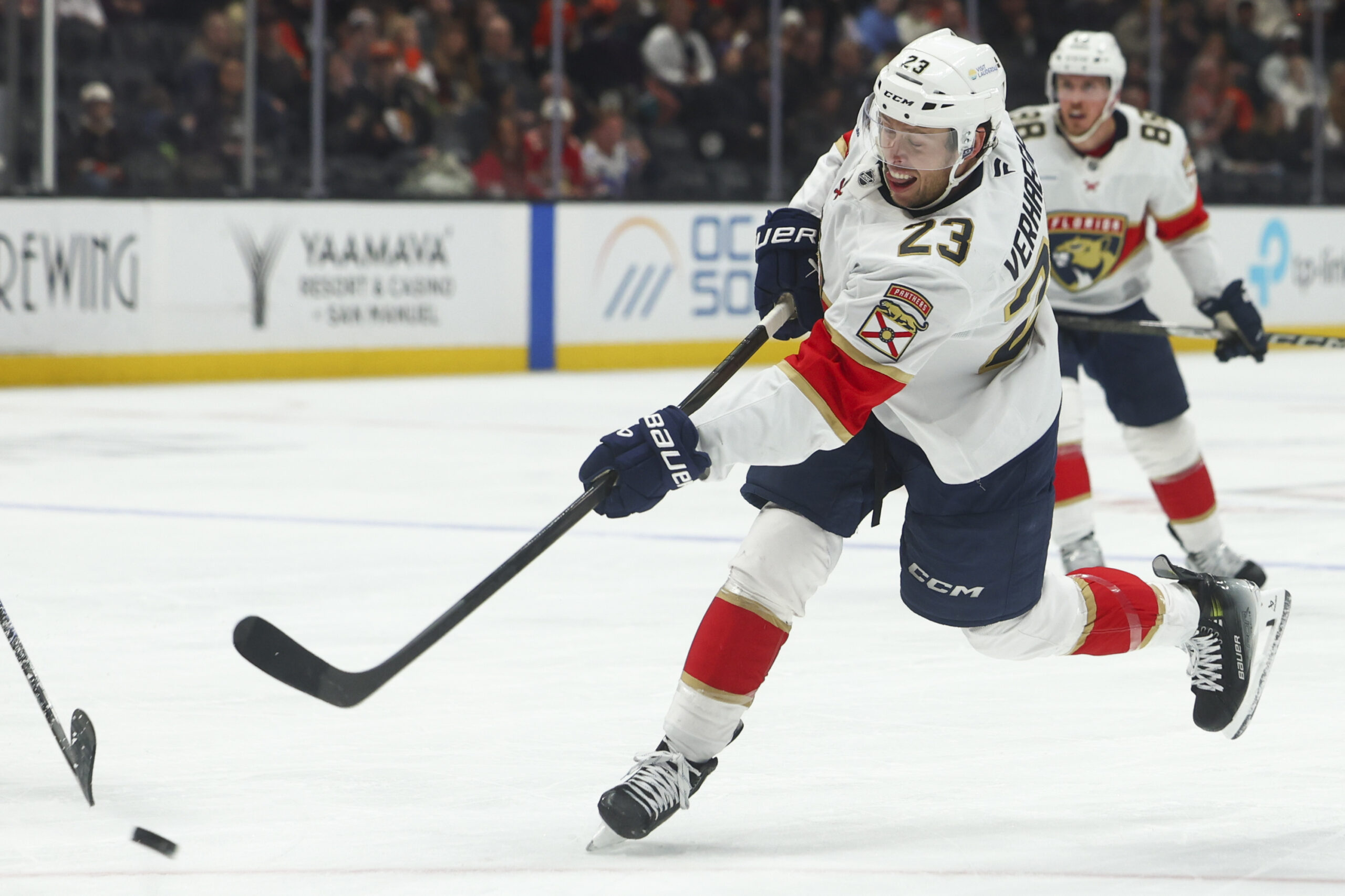 Florida Panthers center Carter Verhaeghe (23) shoots during the second...