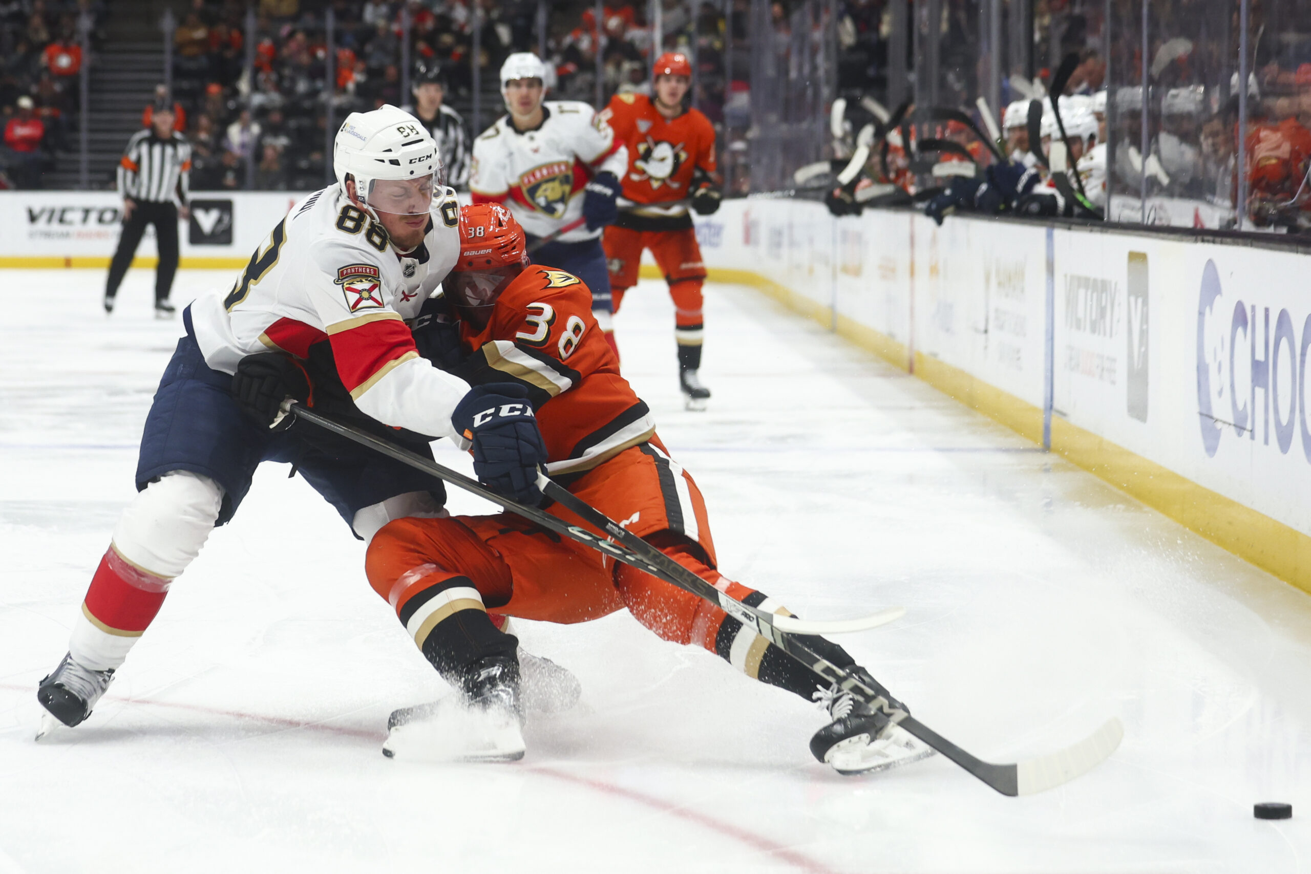 Florida Panthers defenseman Nate Schmidt (88) and Ducks center Jansen...