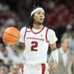 Arkansas guard Boogie Fland suffered a devasting injury.