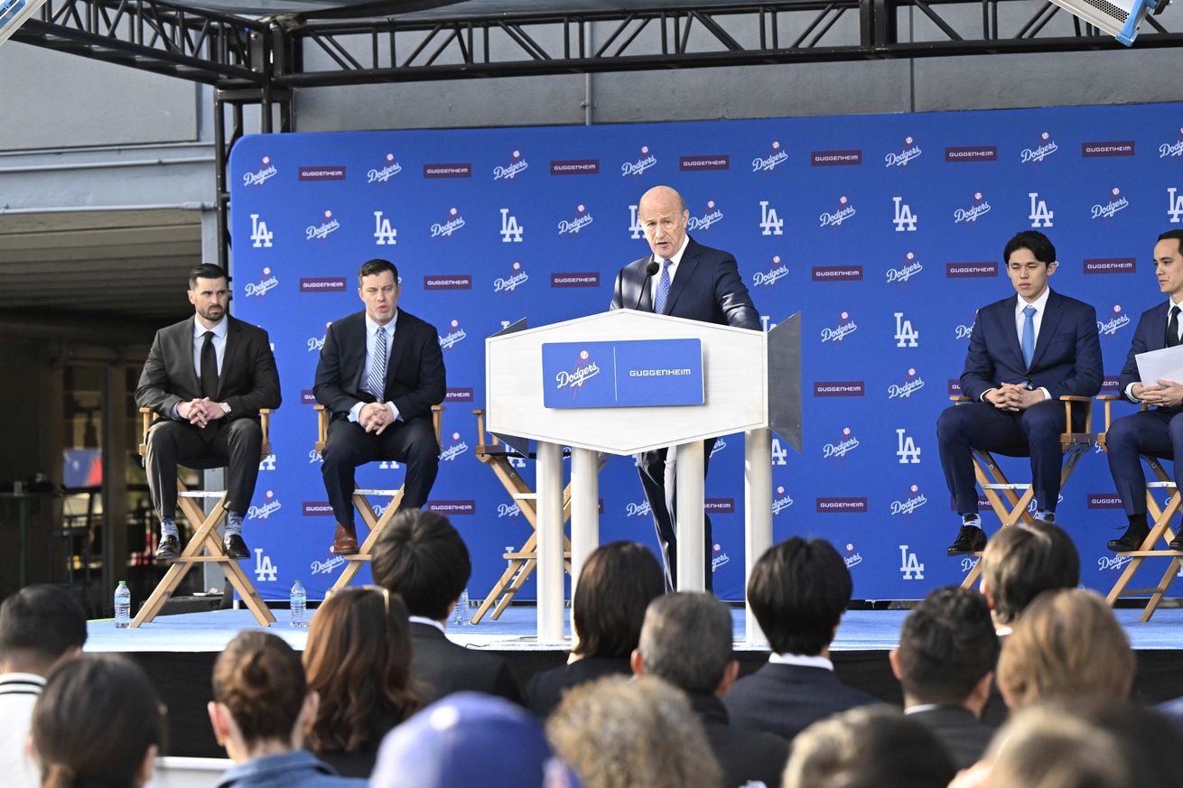 Japanese pitcher Roki Sasaki is introduced as the newest Los Angeles Dodger.