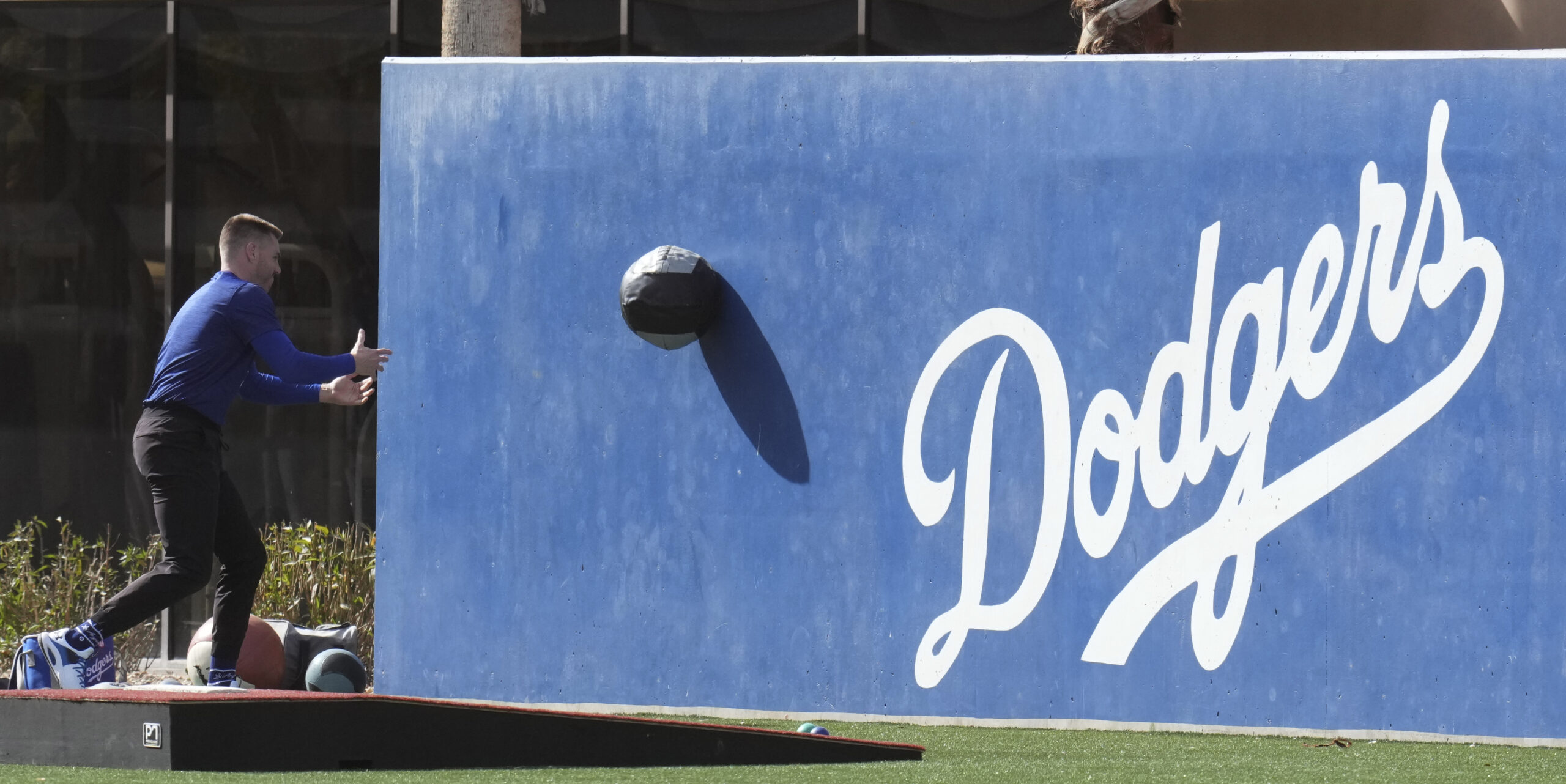 Dodgers first baseman Freddie Freeman works out on Tuesday at...