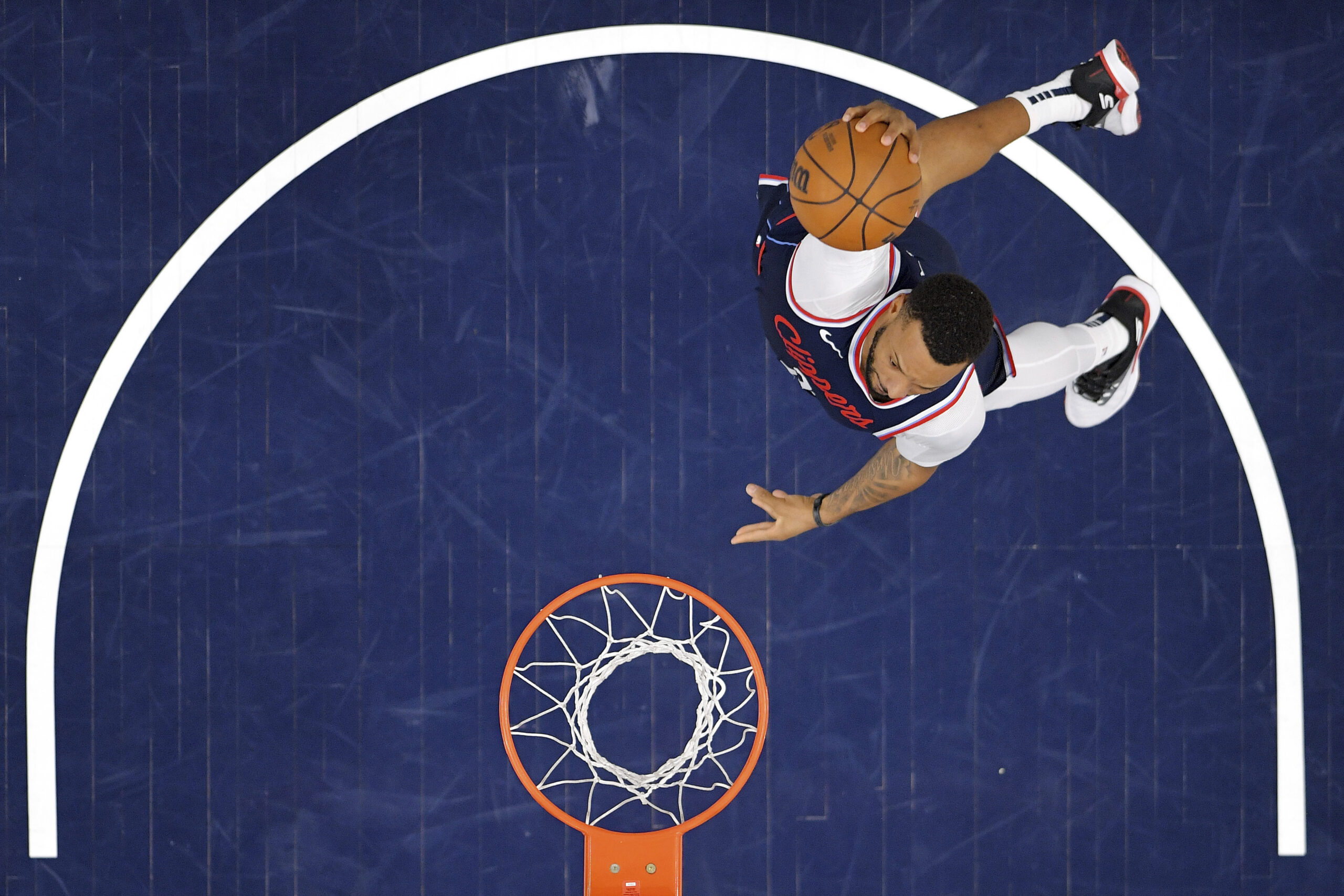 Clippers guard Norman Powell dunks during the second half of...