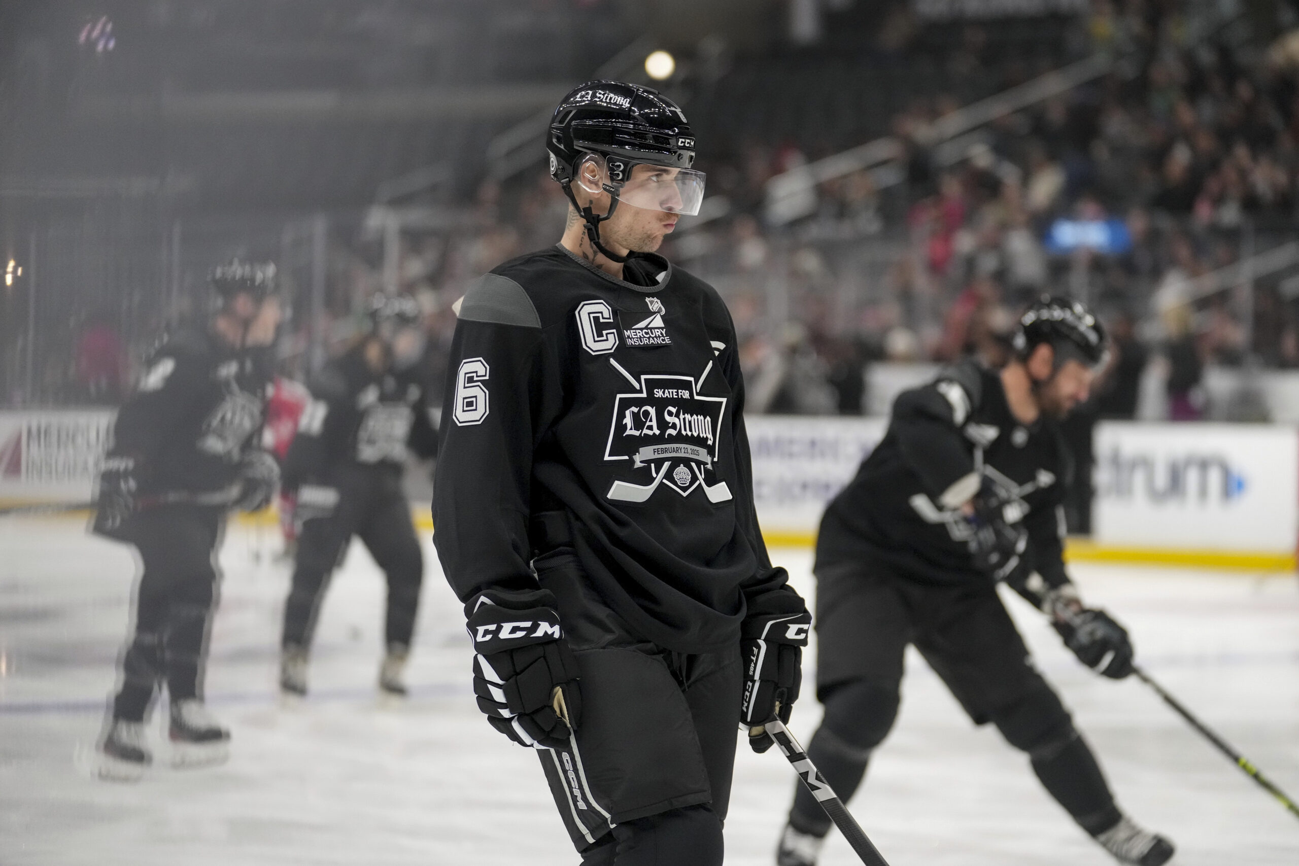 Team Black player singer Justin Bieber skates during the Skate...