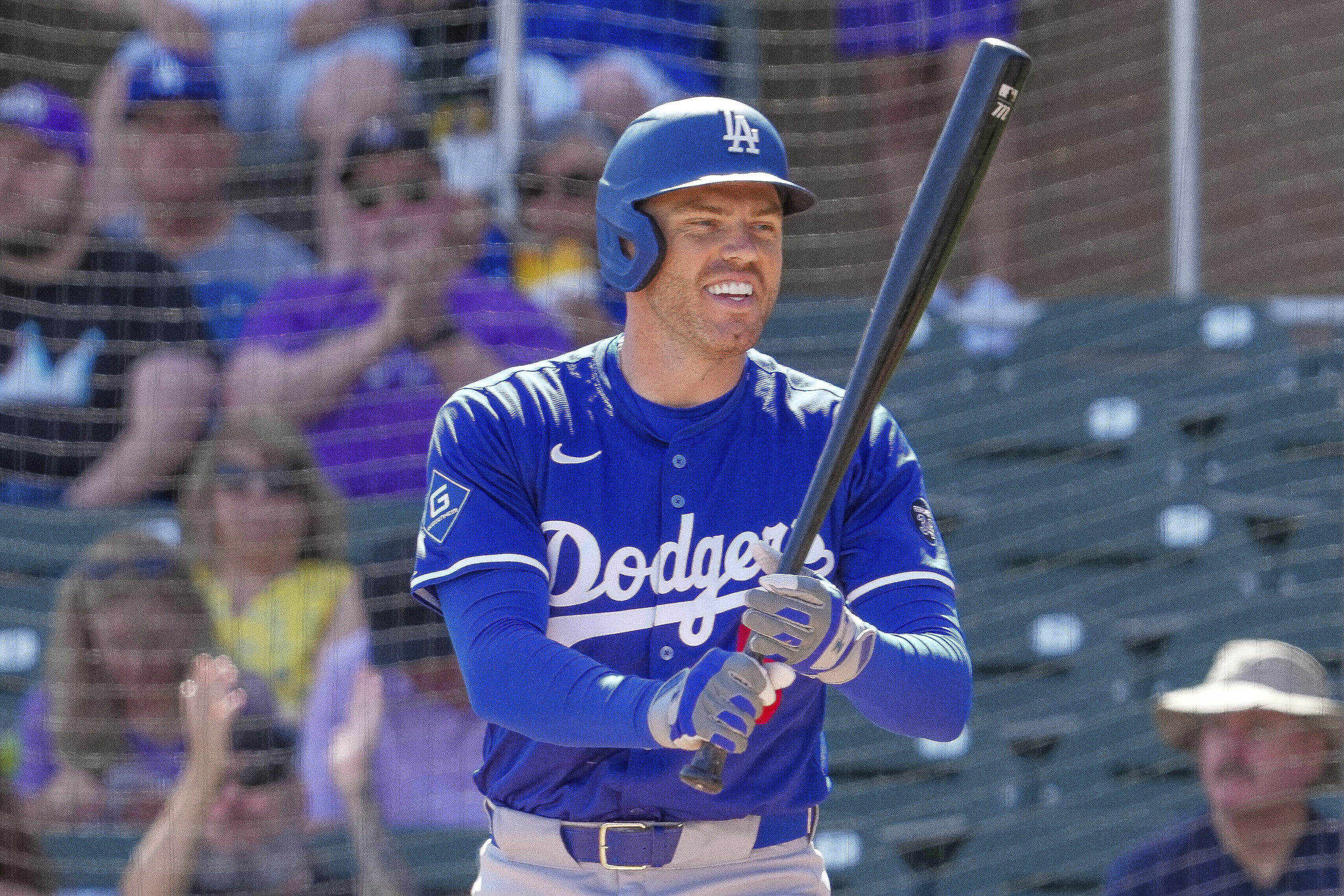 Dodgers star Freddie Freeman has a laugh with the umpire...