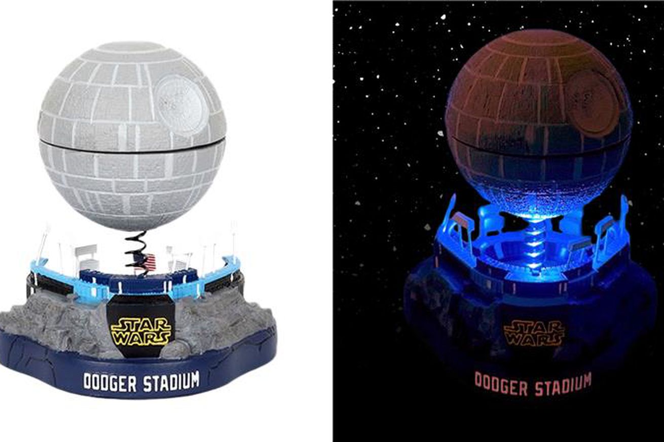 Star Wars night at Dodger Stadium is May 14 for Dodgers vs. A’s. The giveaway is a replica stadium with a Death Star above.