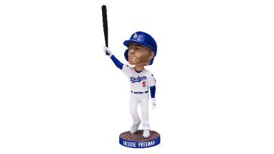 A bobblehead of Freddie Freeman hitting his walk-off grand slam in Game 1 of the 2024 World Series, given away on April 11, 2025 at Dodger Stadium.