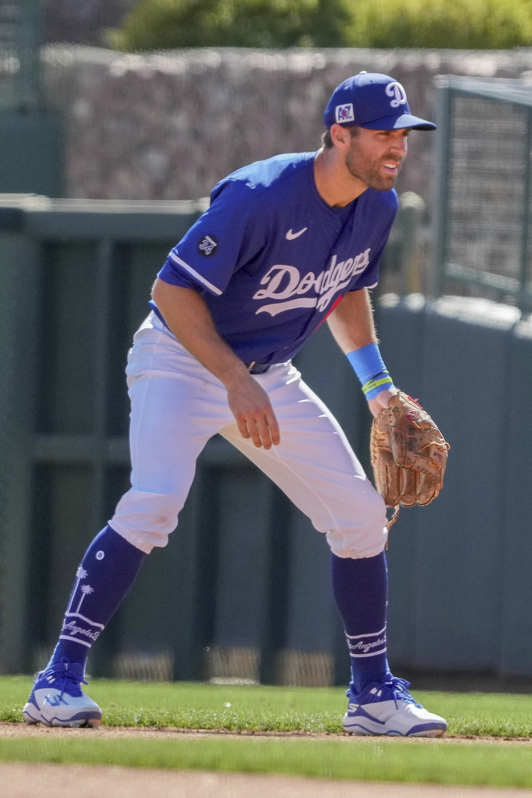 Dodgers second baseman Chris Taylor (3) during a spring training...