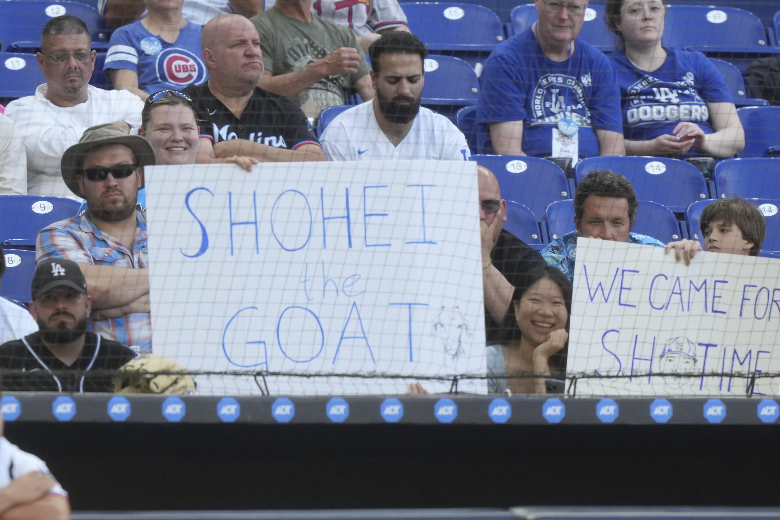 Fans show their support for Dodgers star Shohei Ohtani during...