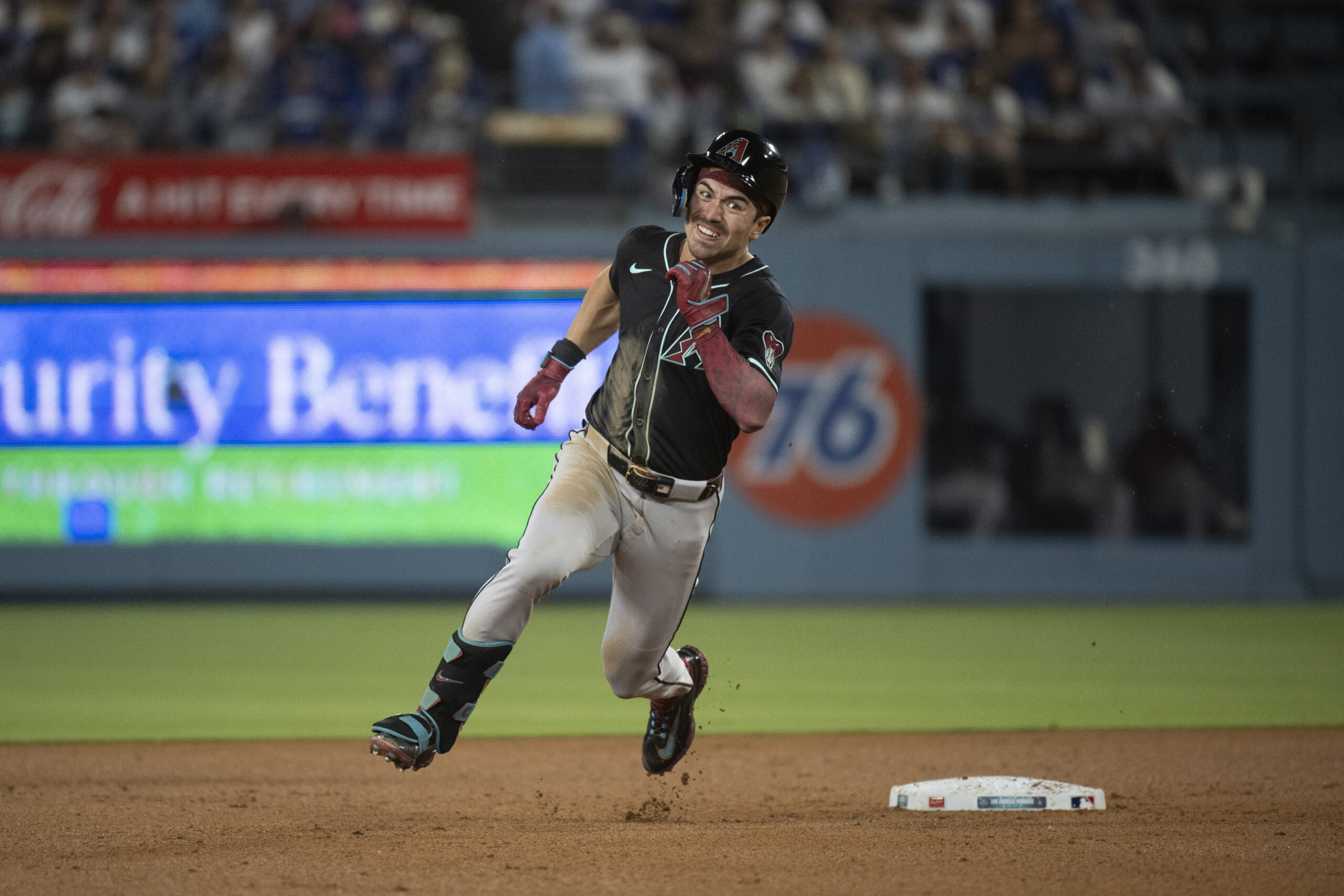 Arizona Diamondbacks’ Corbin Carroll runs during a baseball game against...