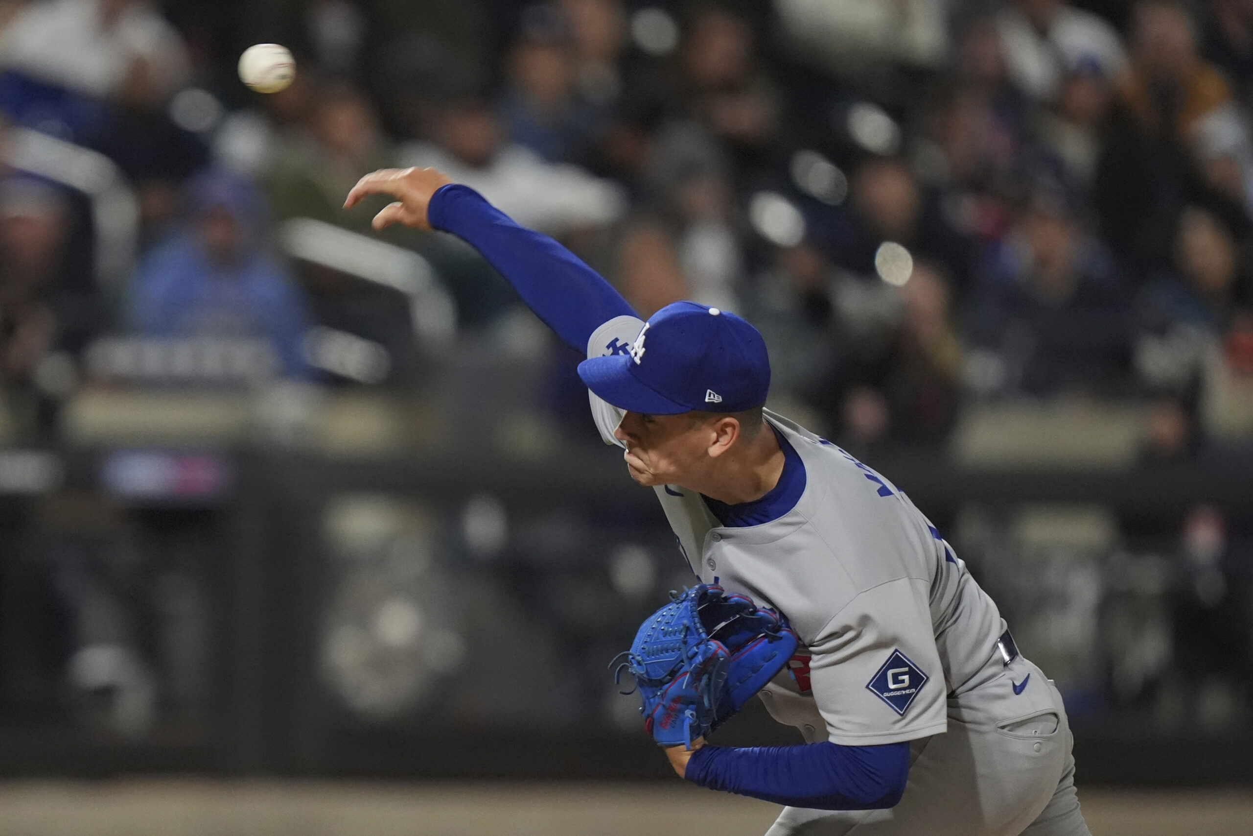 Dodgers’ Bobby Miller pitches during the seventh inning of a...
