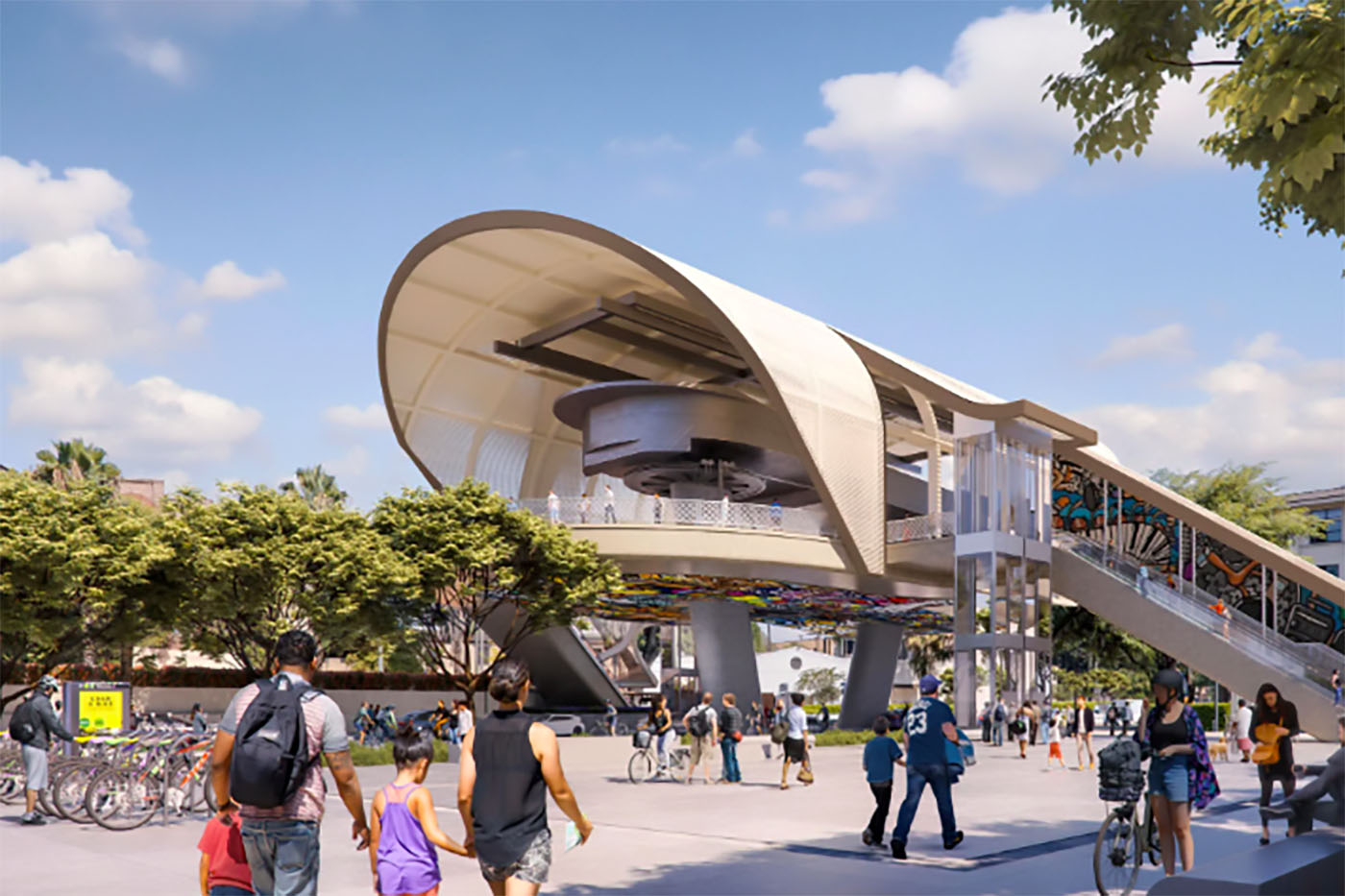 Artist rendering of the gondola ride to Dodger Stadium, from...