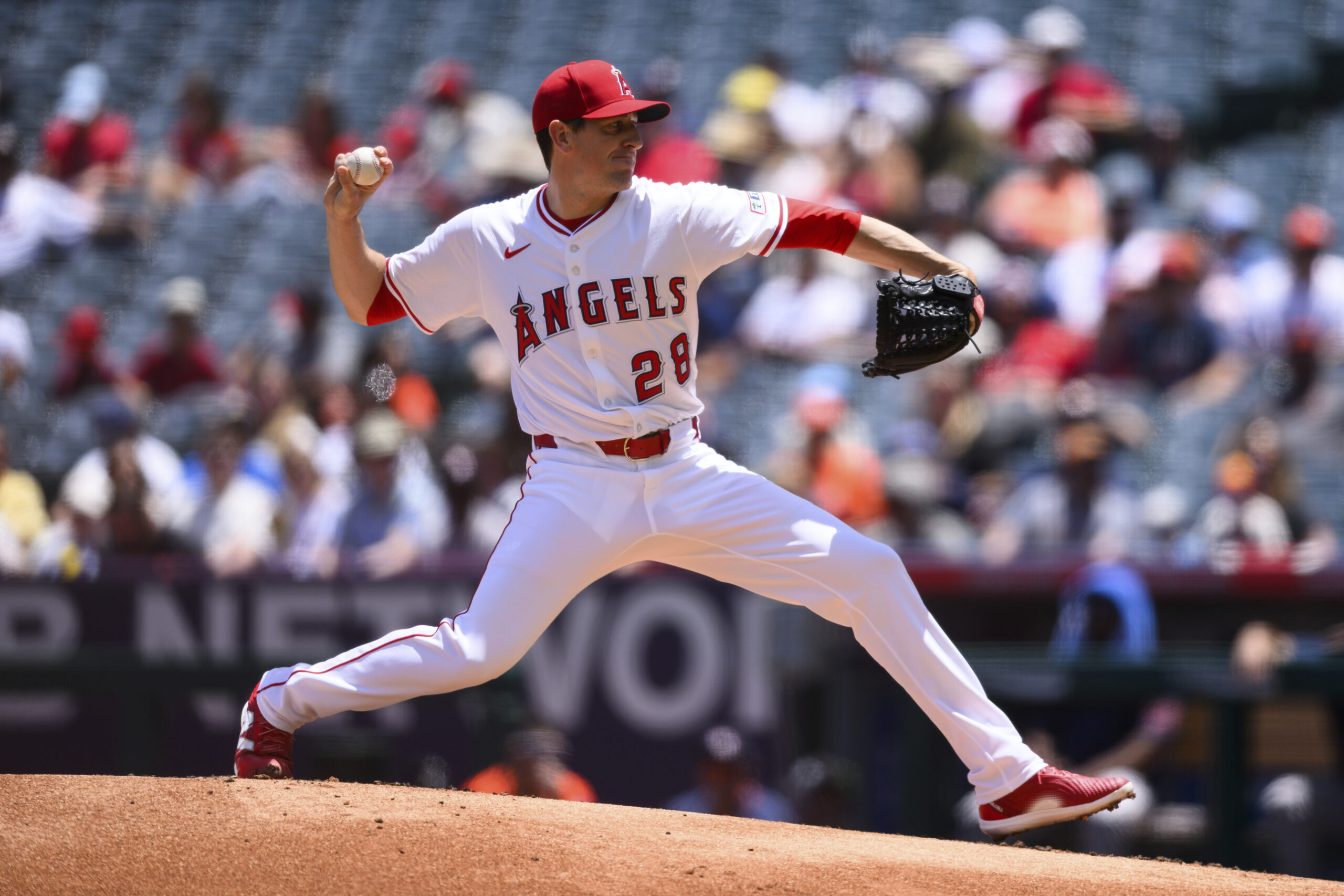 Angels pitcher Kyle Hendricks delivers a pitch during the first...