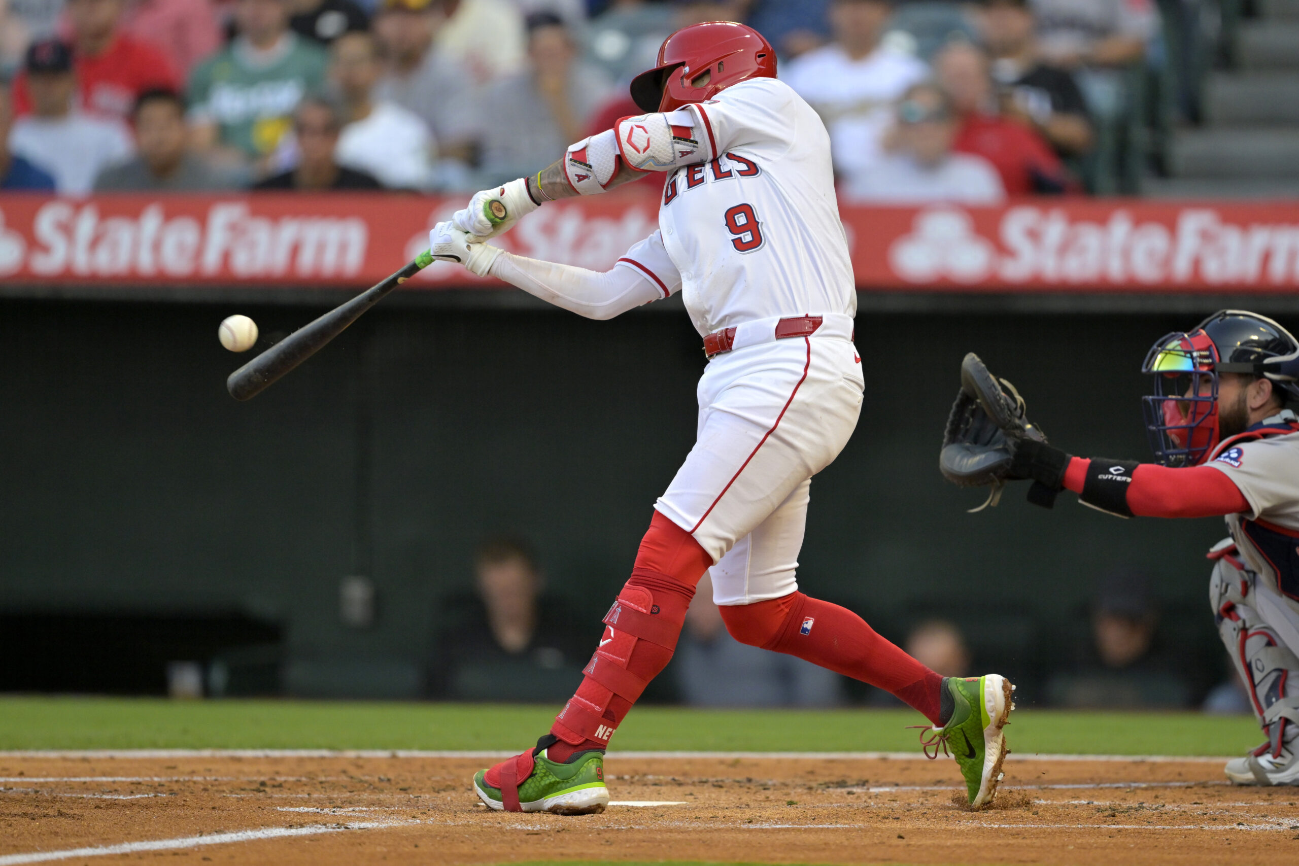 The Angels’ Zach Neto hits a solo home run on...