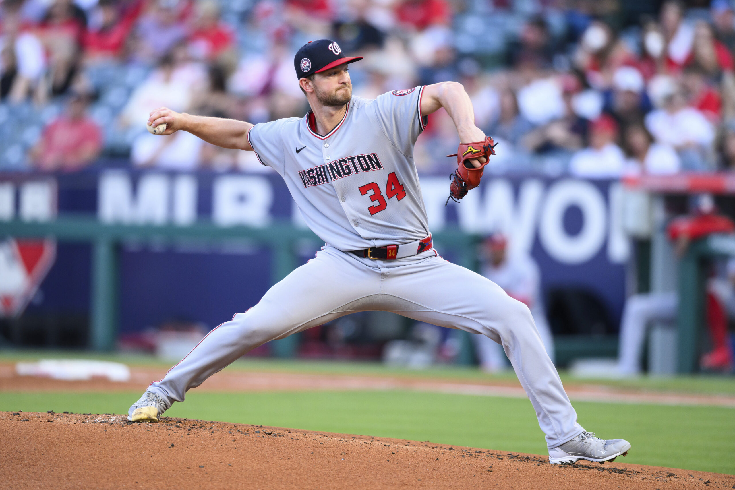 Washington Nationals pitcher Michael Soroka delivers during the first inning...