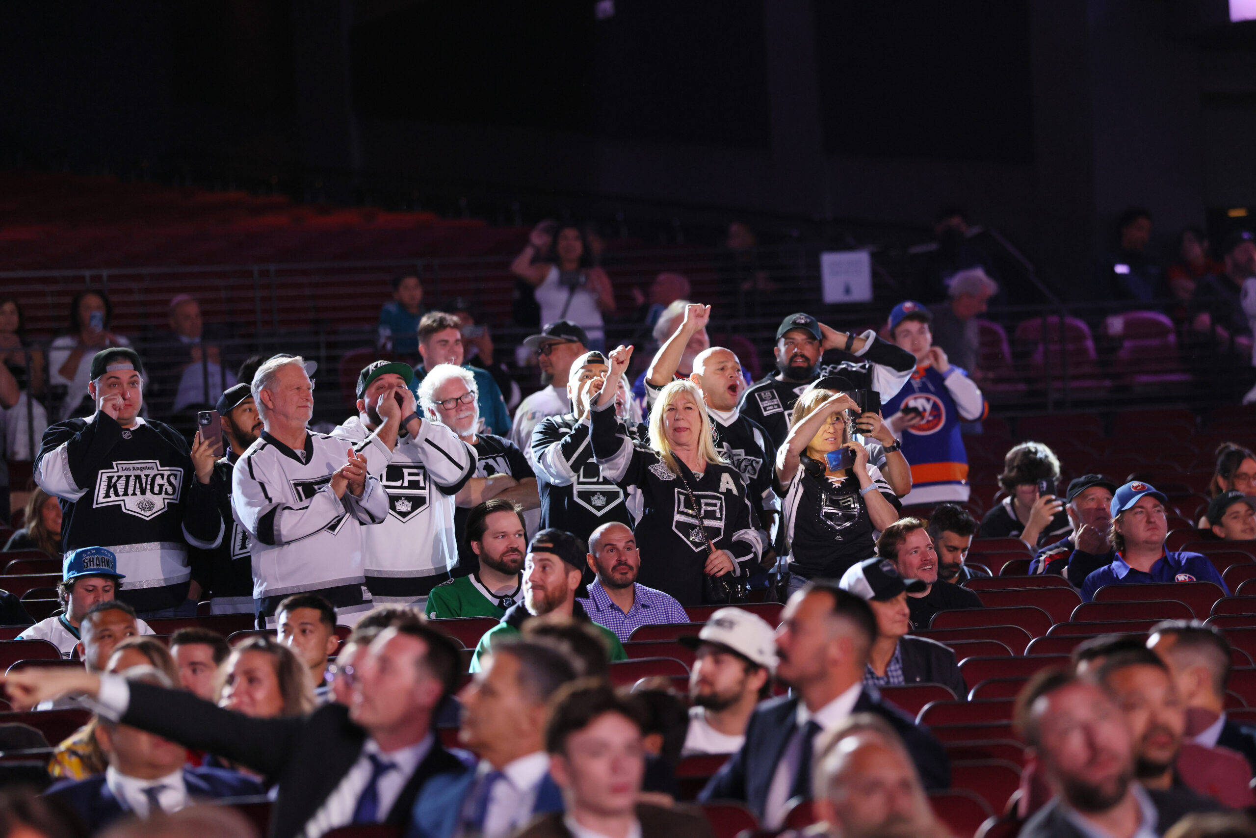 A group of Kings fans cheers during the first round...