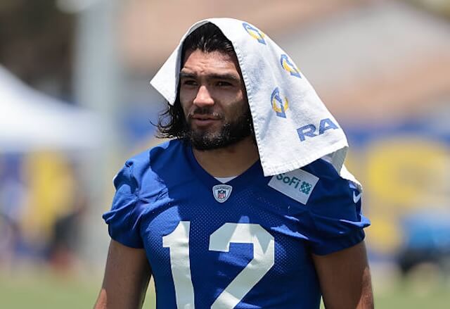 WOODLAND HILLS, CA - JUNE 10: Los Angeles Rams wide receiver Nacua, Puka (12) during the Los Angeles Rams OTA on June 10, 2025, at The Rams facility in Woodland, California. (Photo by Jevone Moore/Icon Sportswire via Getty Images) Puka Nacua, Rams