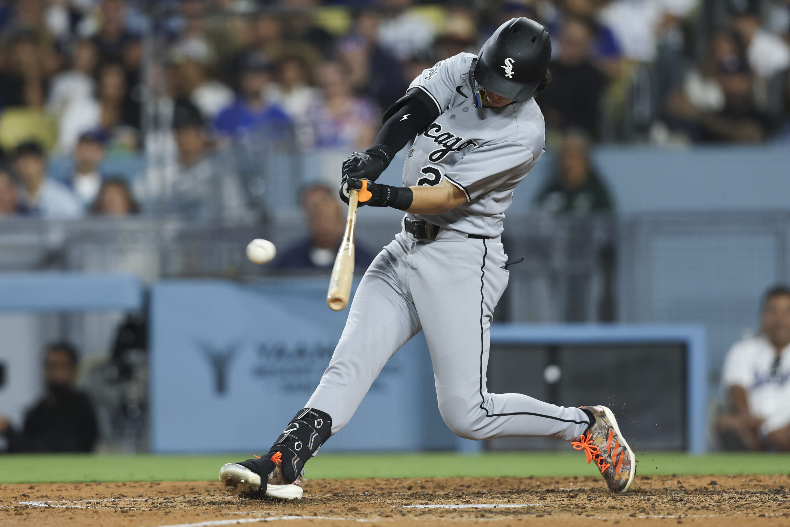 The Chicago White Sox’s Brooks Baldwin hits a two-run home...