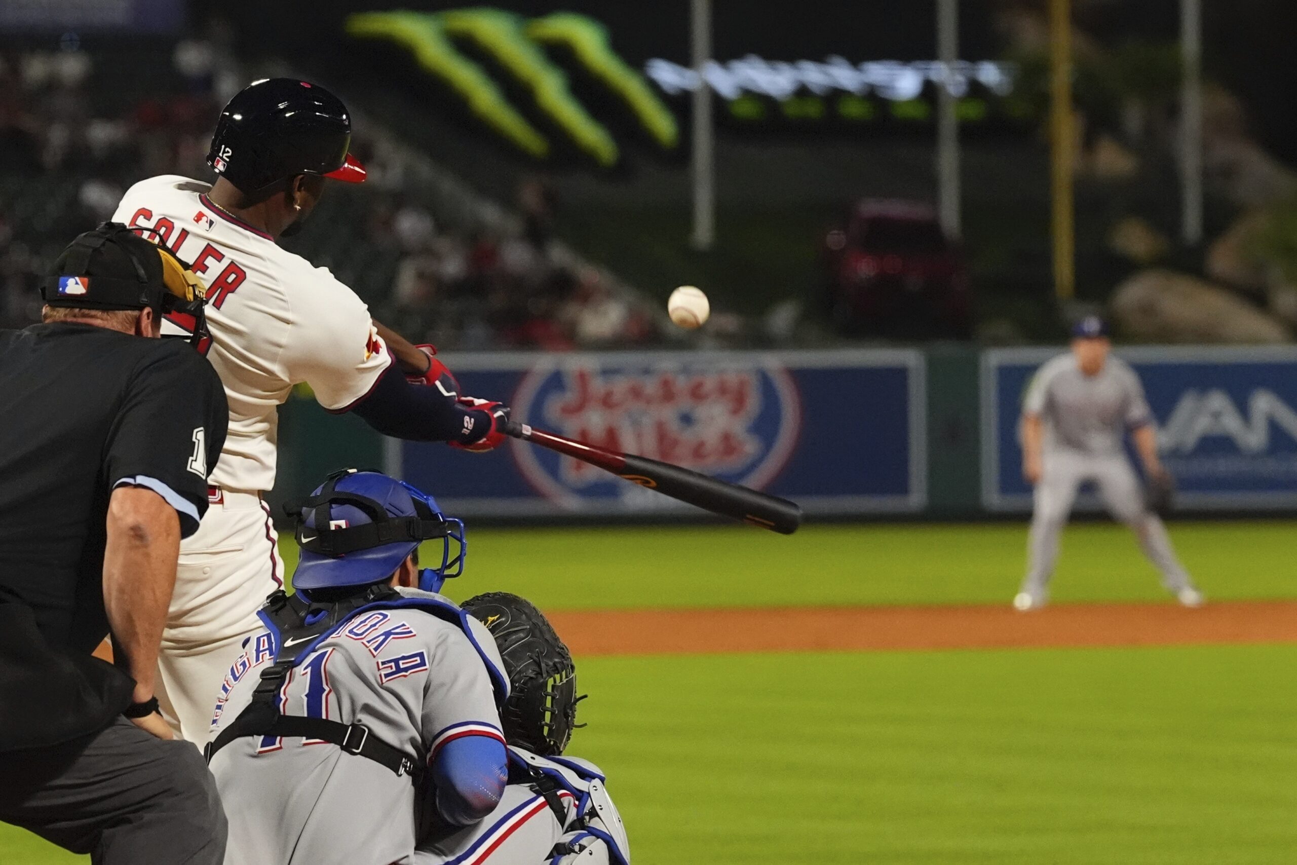 The Angels’ Jorge Soler hits a tie-breaking two-run home run...