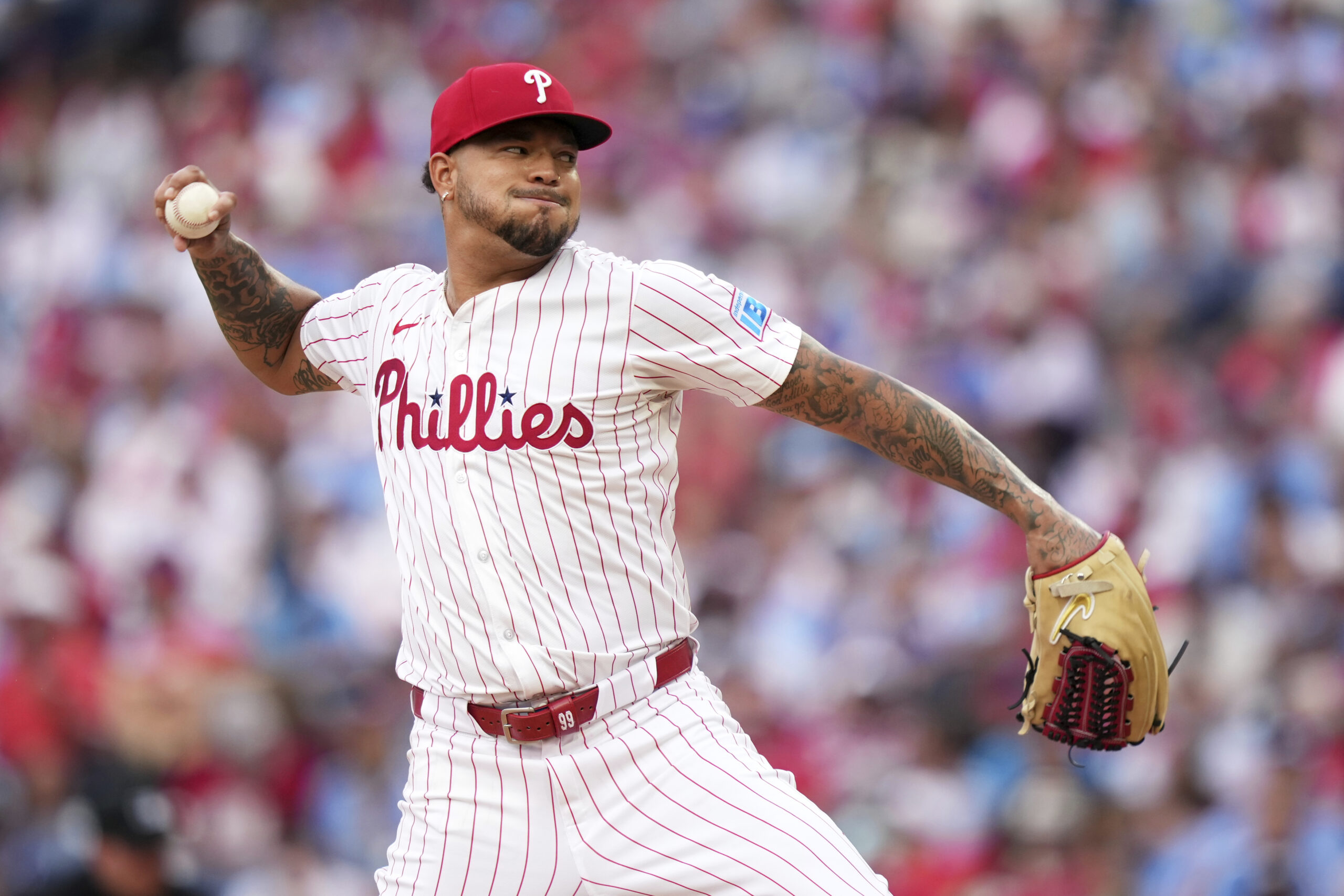 Philadelphia Phillies’ Taijuan Walker pitches during the second inning of...