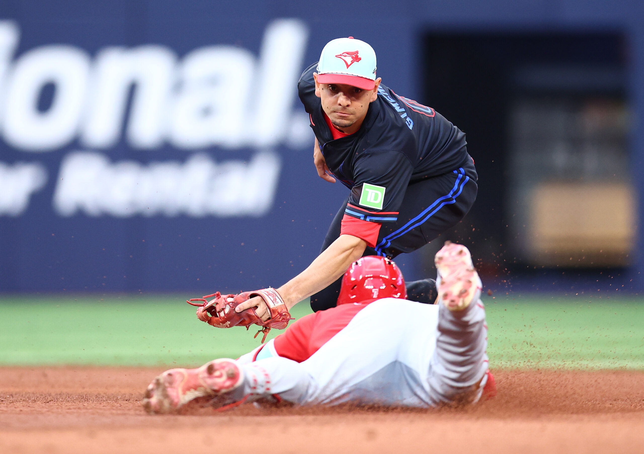 TORONTO, ON – JULY 04: Jo Adell #7 of the...