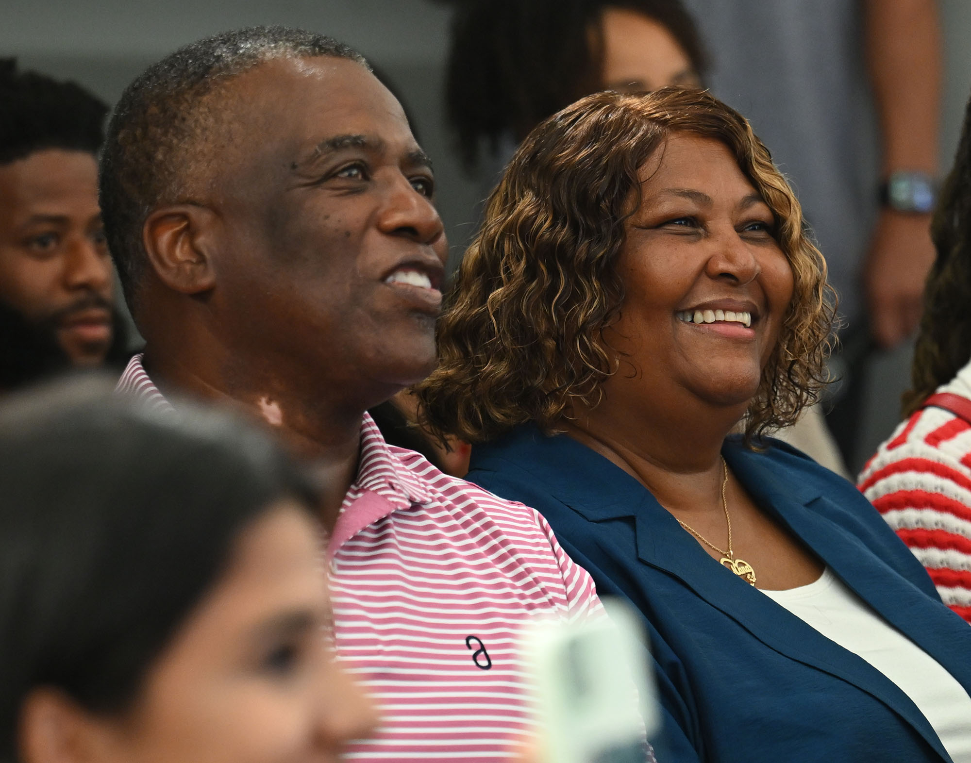 Charles and Robin Paul watch their son, Chris Paul, during...