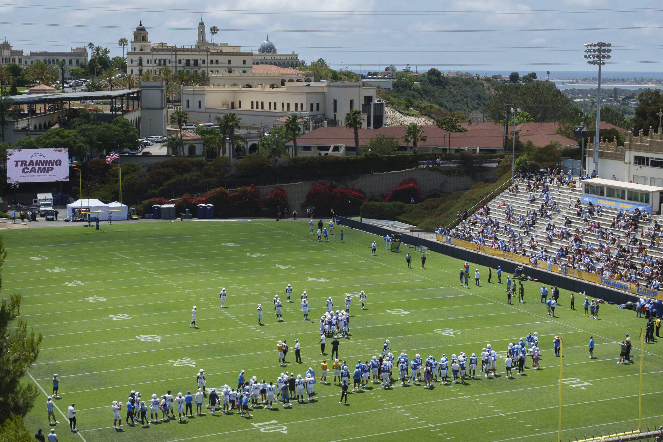 The Los Angeles Chargers hold a practice at the University...