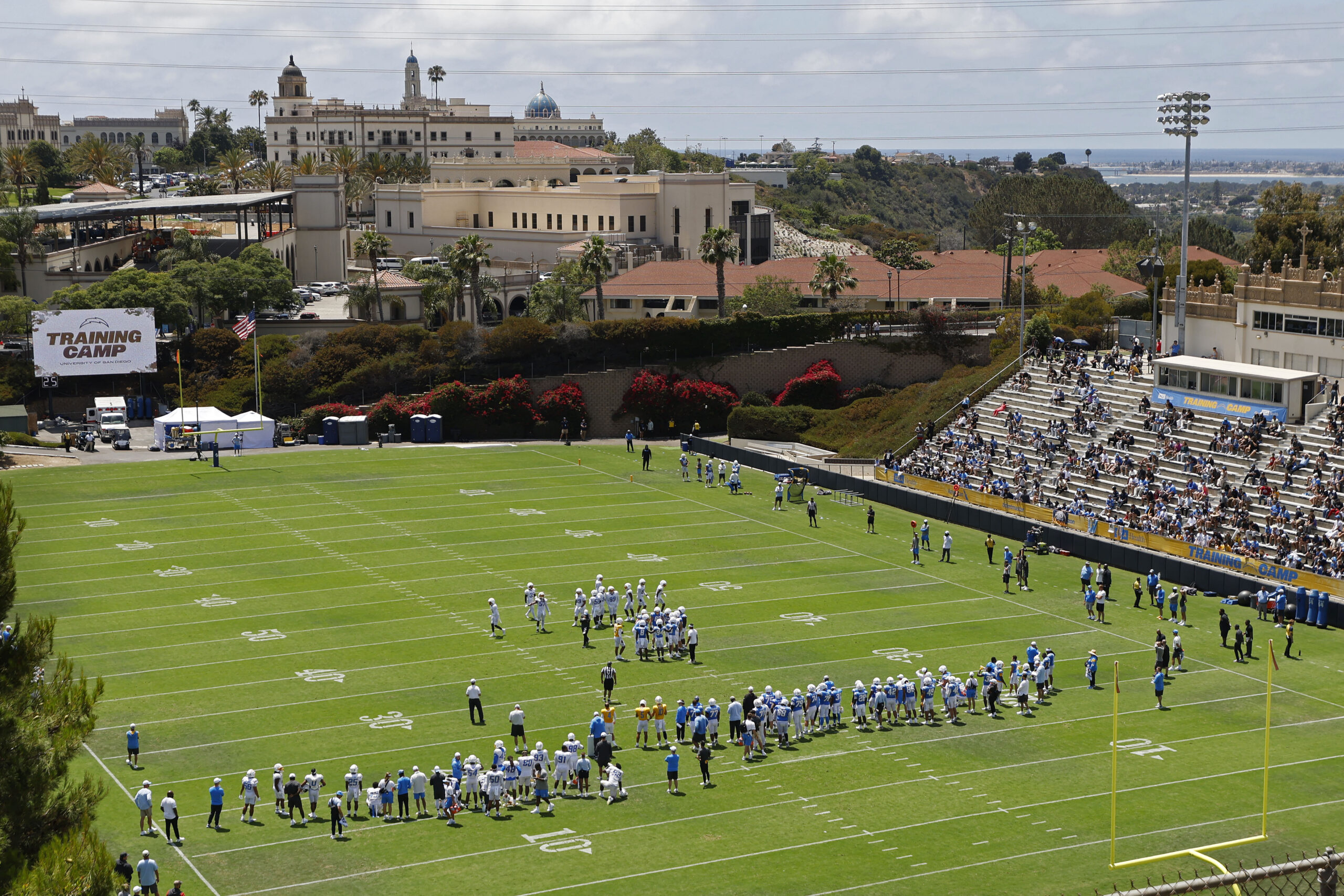 The Los Angeles Chargers hold a practice at the University...