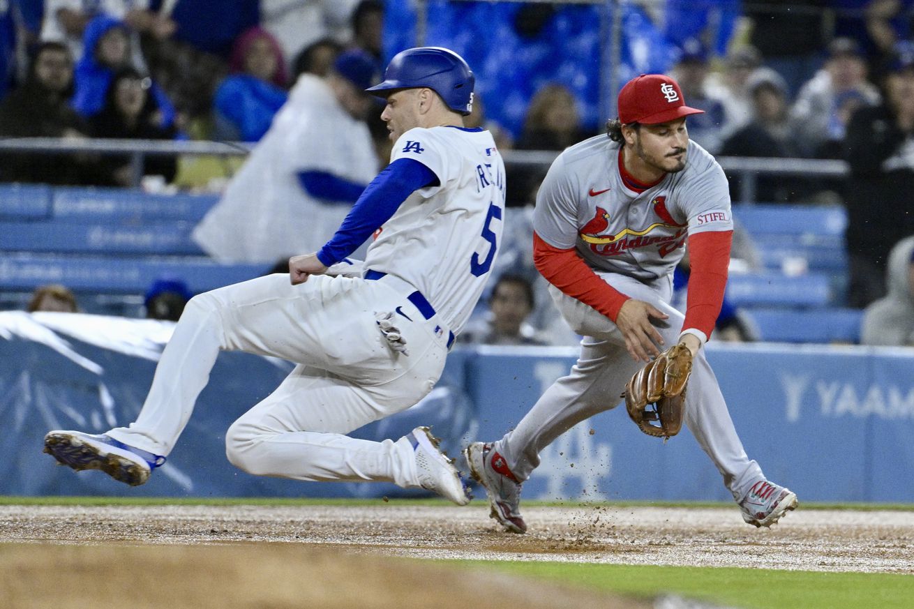 St. Louis Cardinals defeated the Los Angeles Dodgers 6-5 in 10 innings to win a baseball game.
