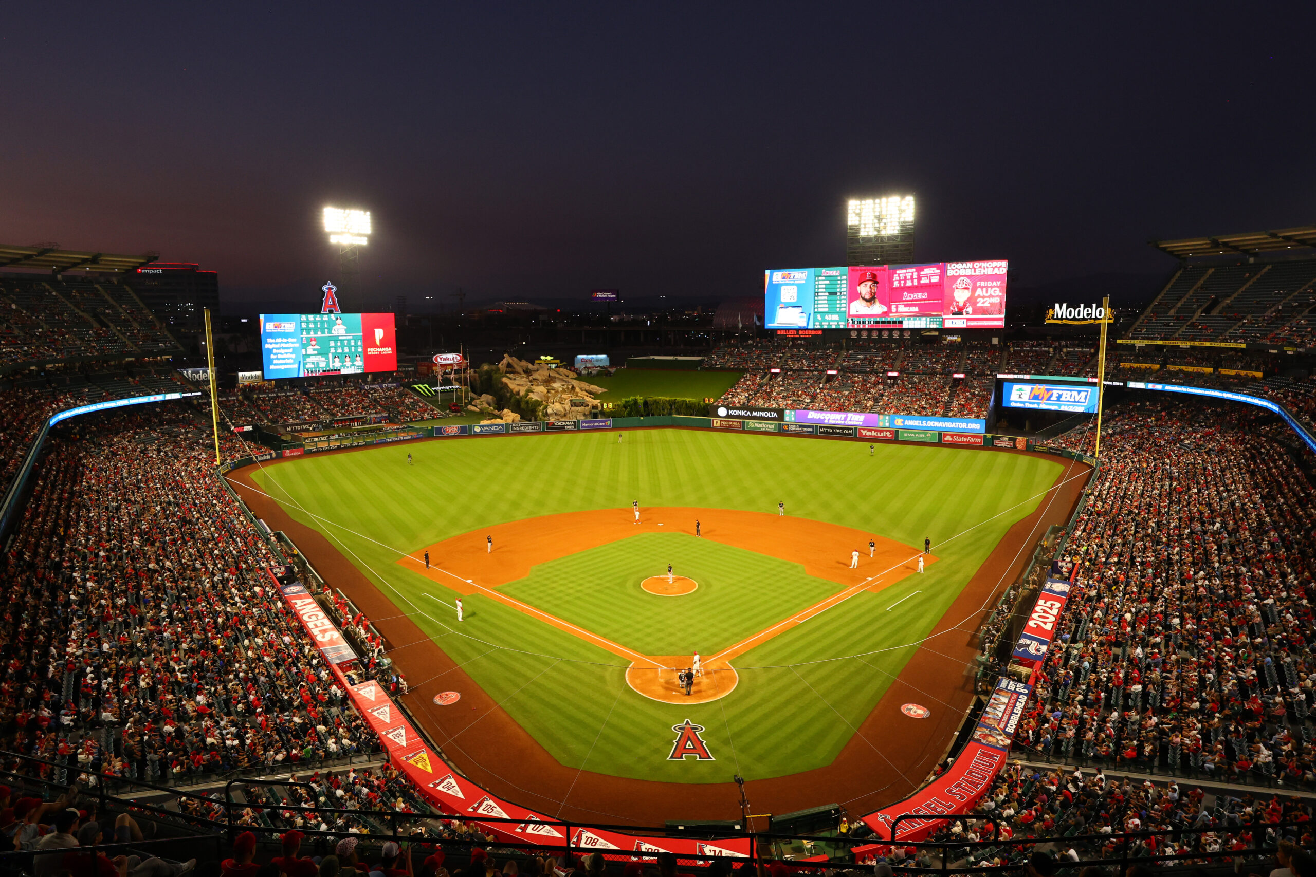 A general view of Angel Stadium in the fourth inning...
