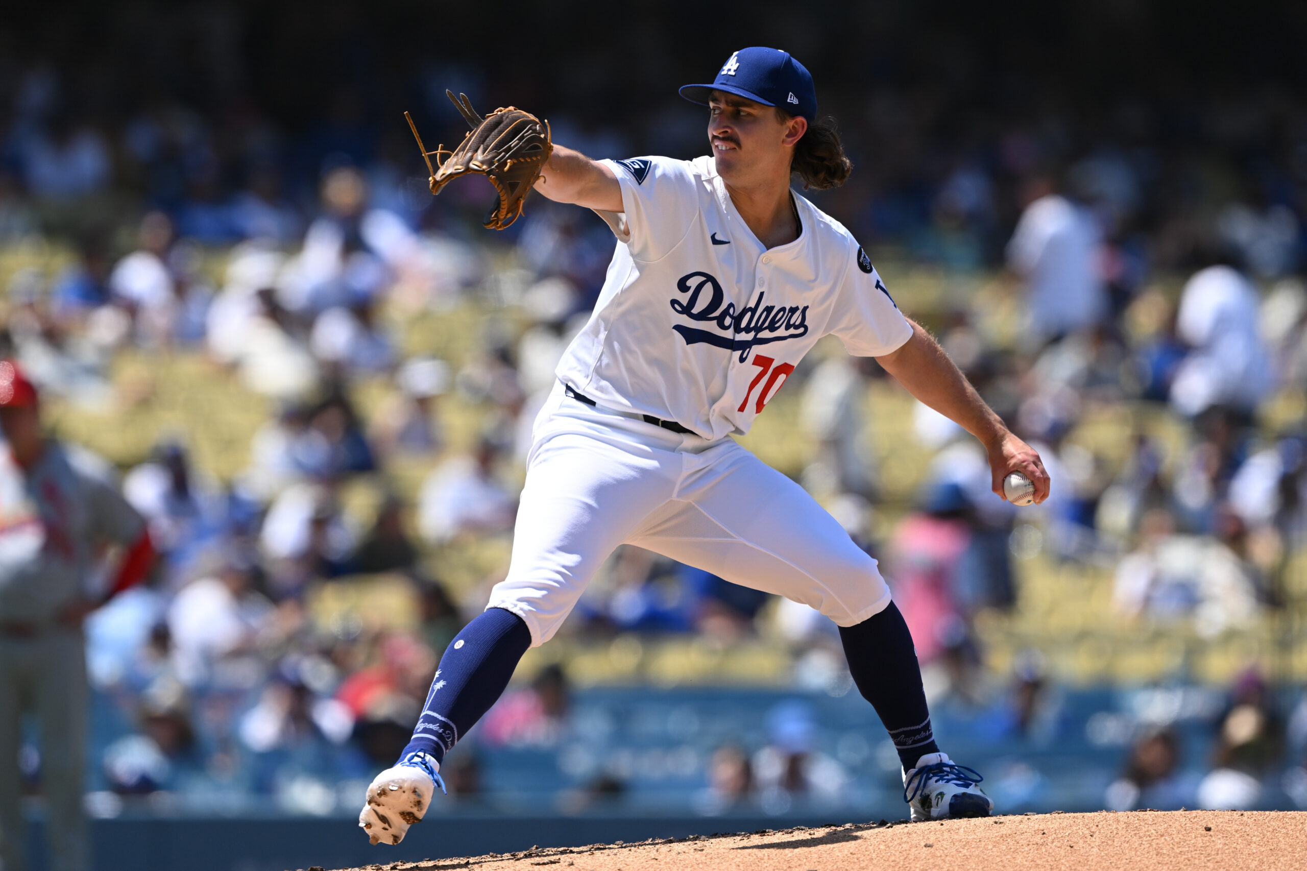 Dodgers Justin Wrobleski, #70, took the mound after Ohtani in...