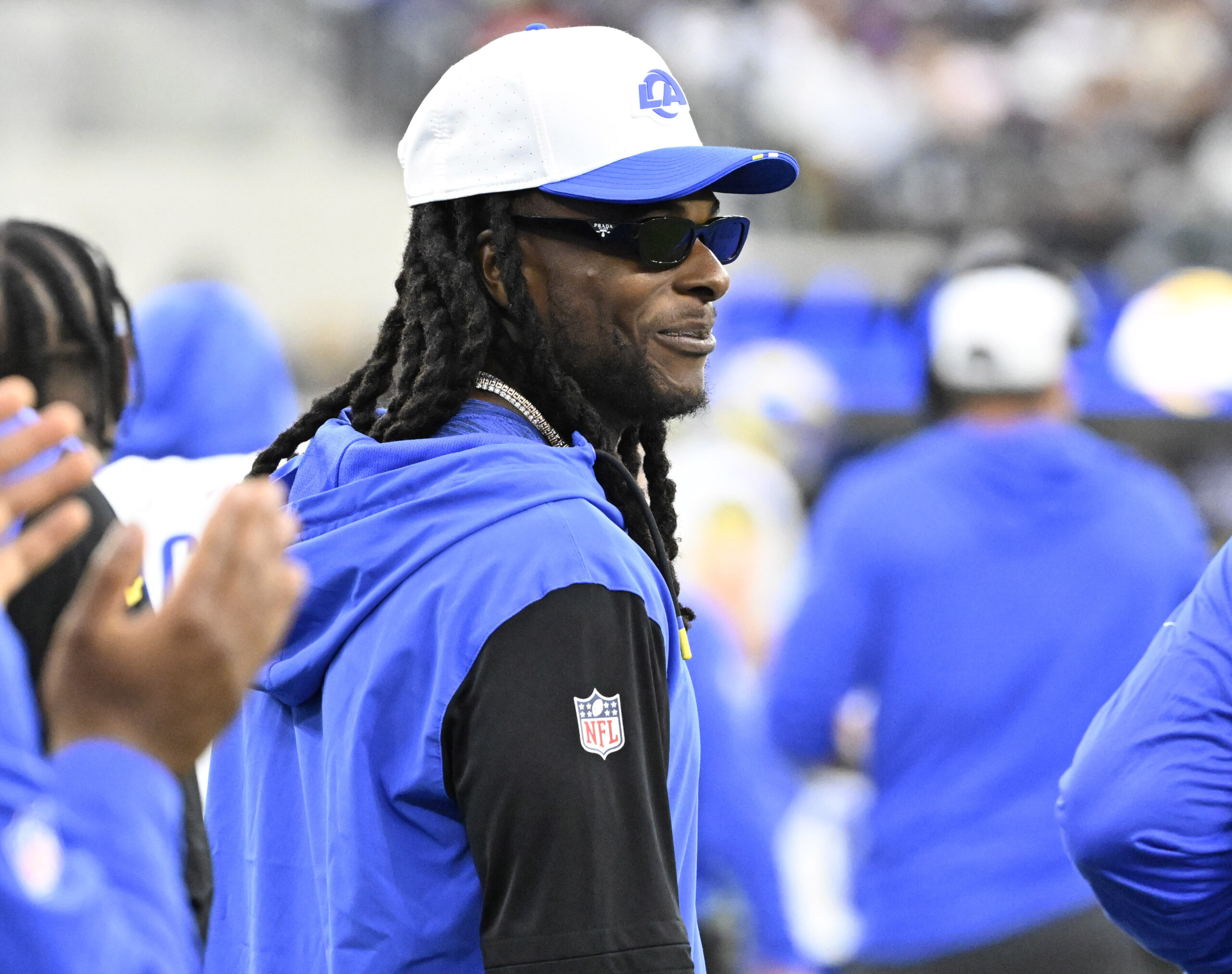 Wide receiver Davante Adams #17 of the Rams in the...