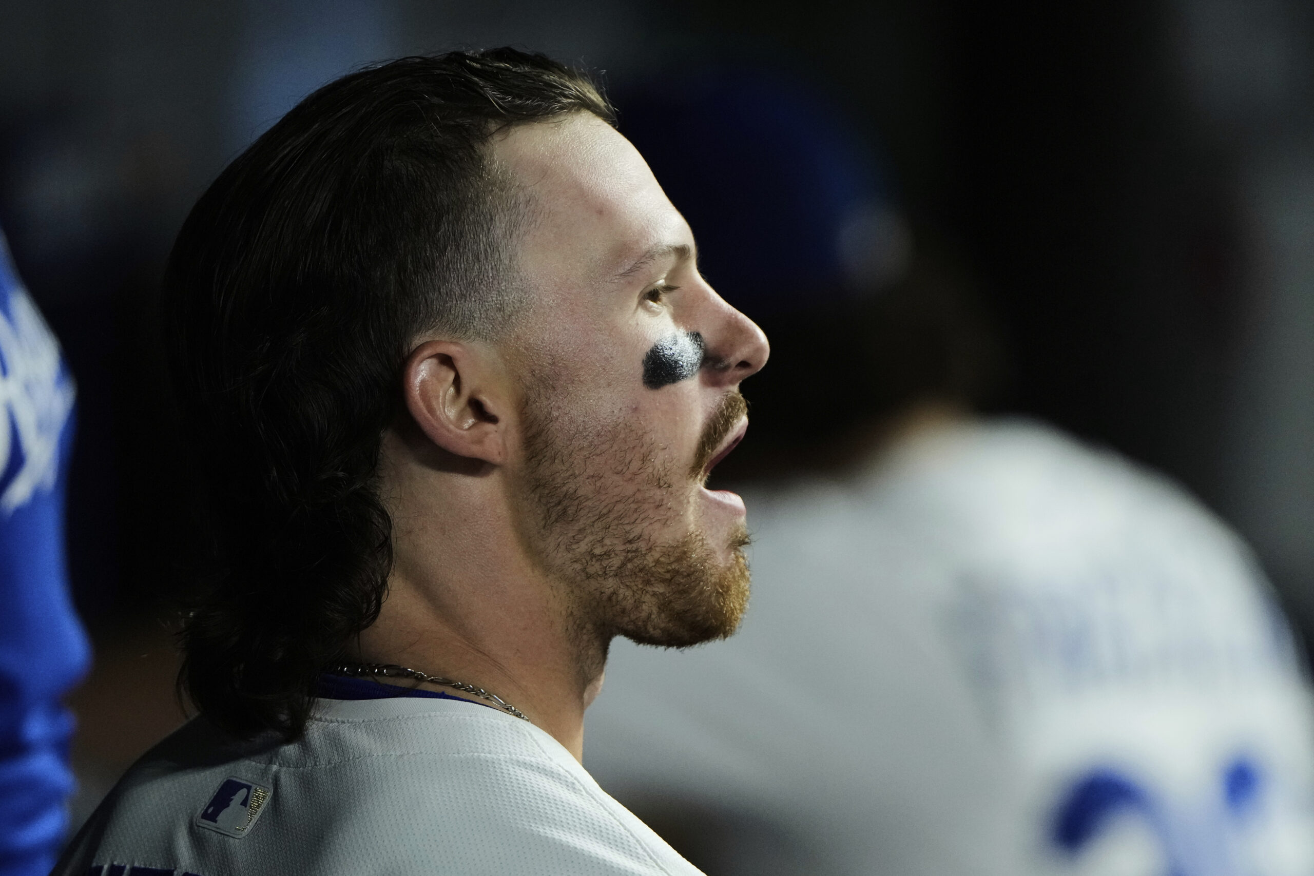Kansas City Royals’ Bobby Witt Jr. watches from the dugout...