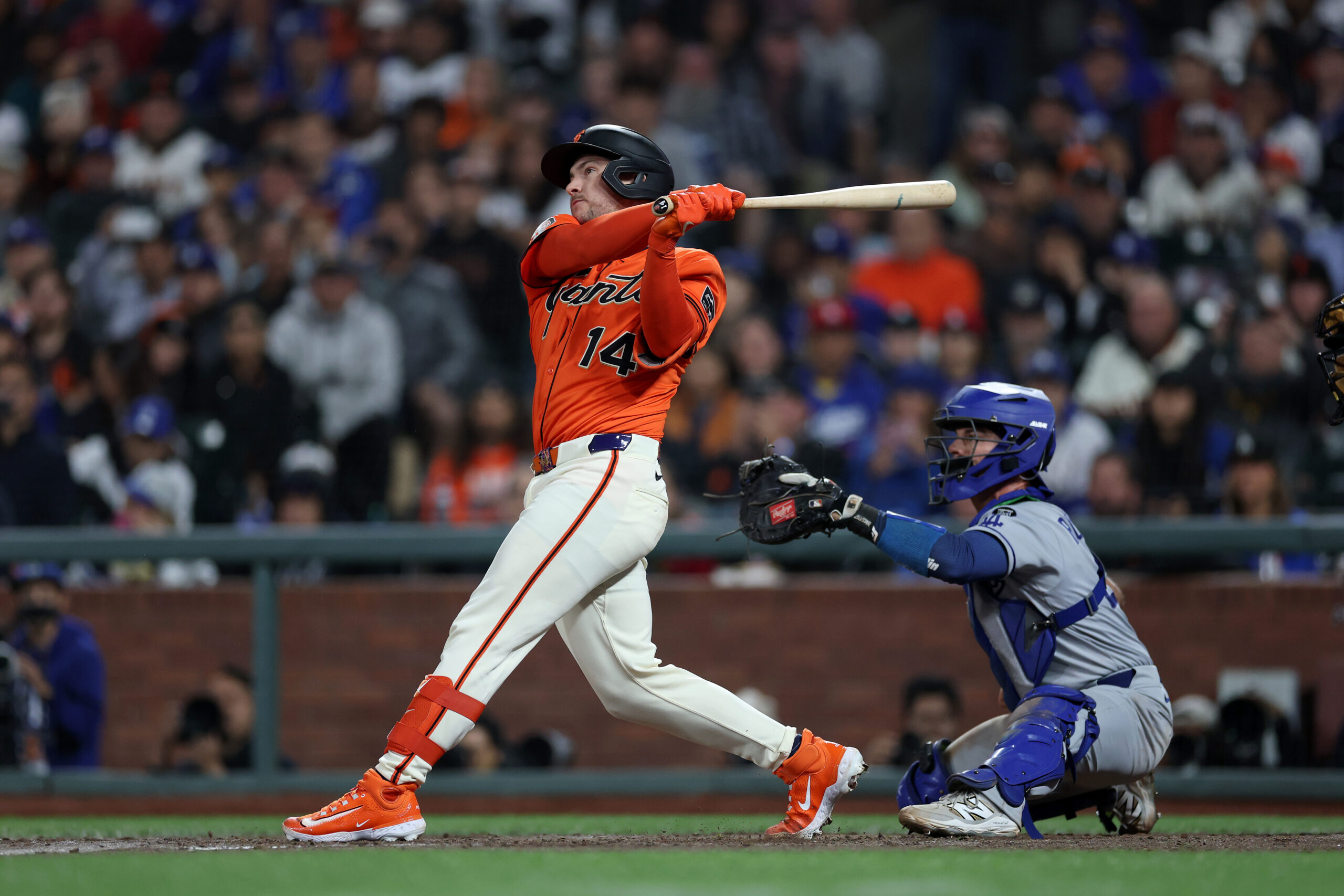 The San Francisco Giants’ Patrick Bailey hits a walk-off grand...