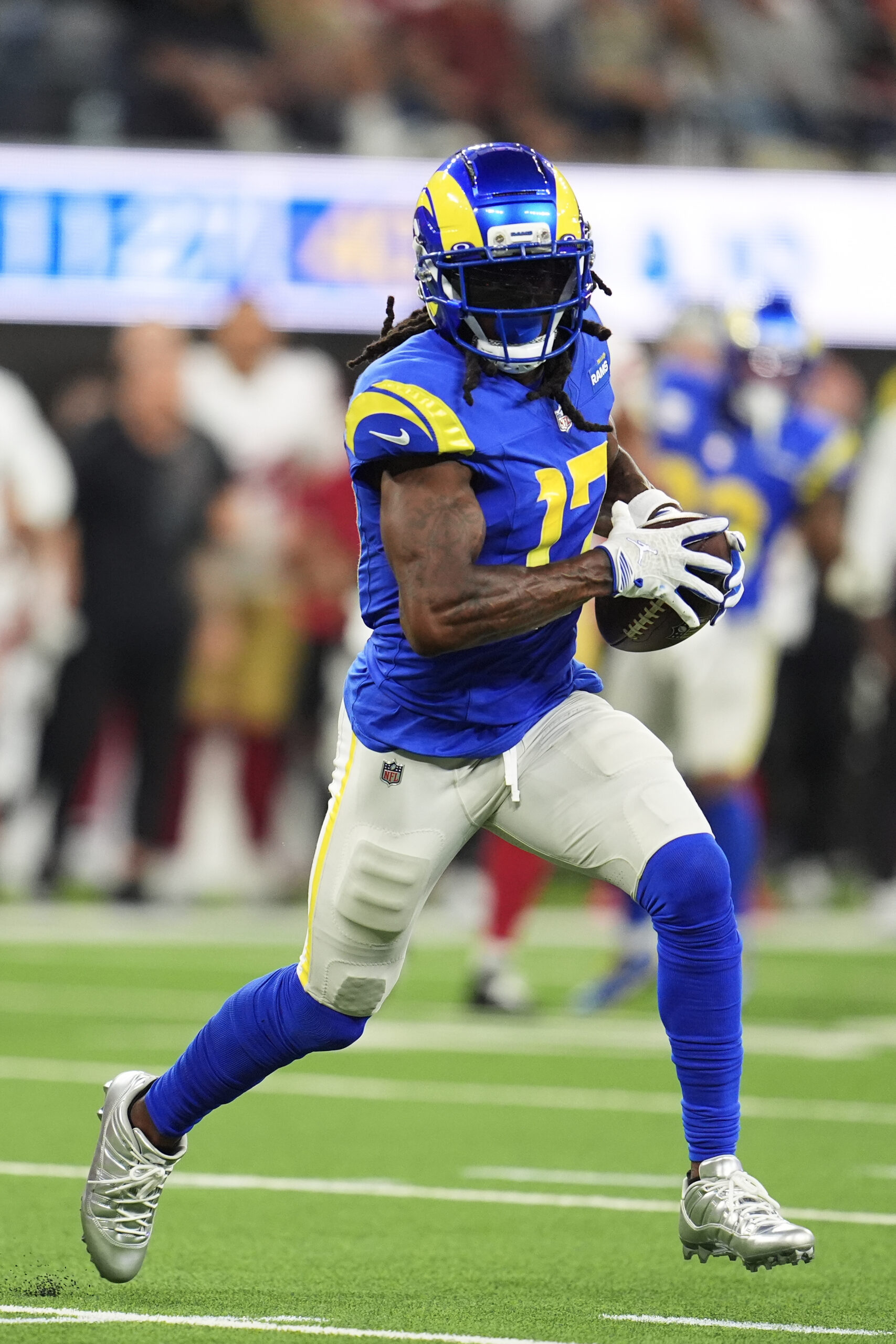Rams wide receiver Davante Adams runs against the San Francisco...